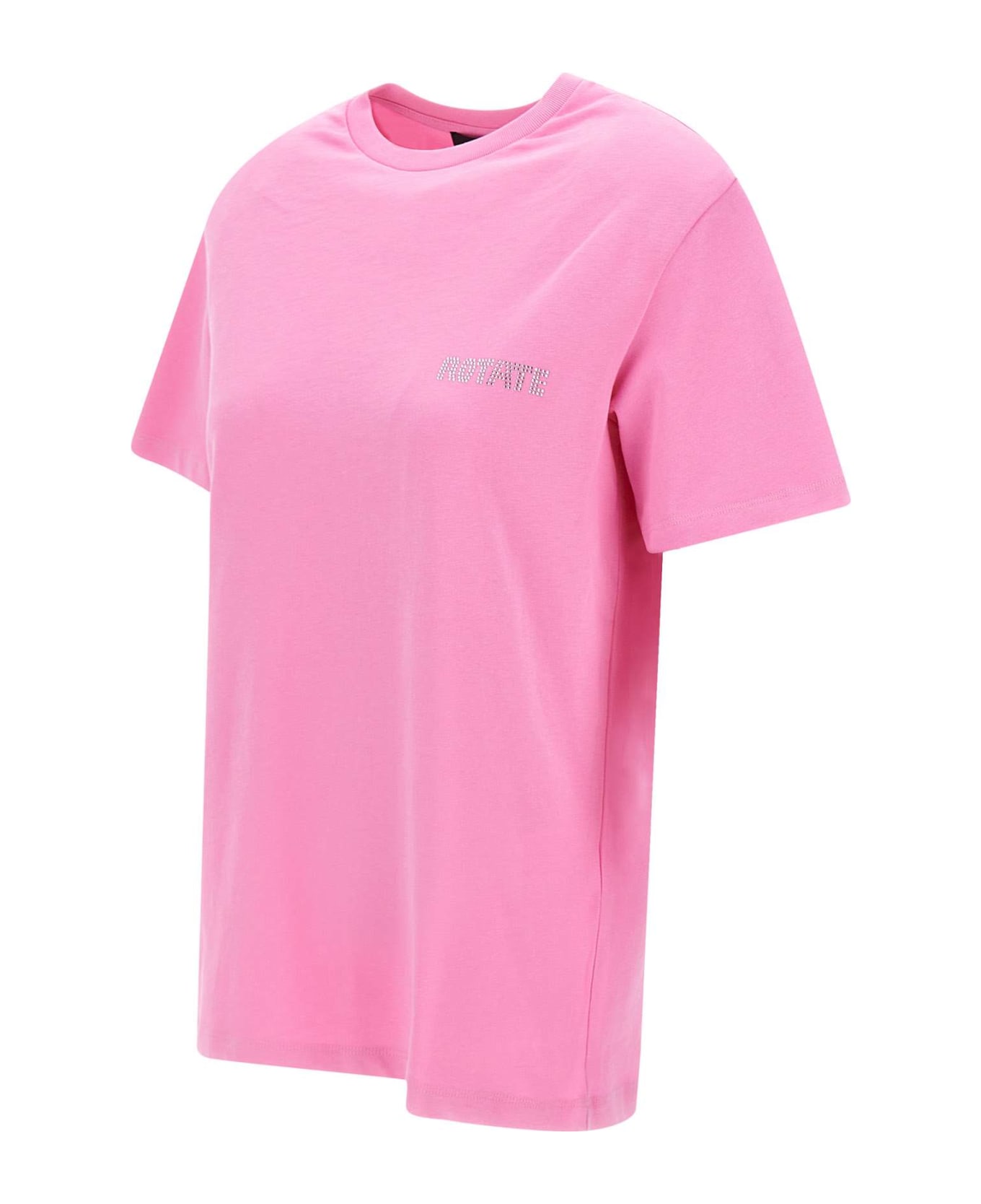 Rotate by Birger Christensen 'aja' Cotton T-shirt - Begonia Pink