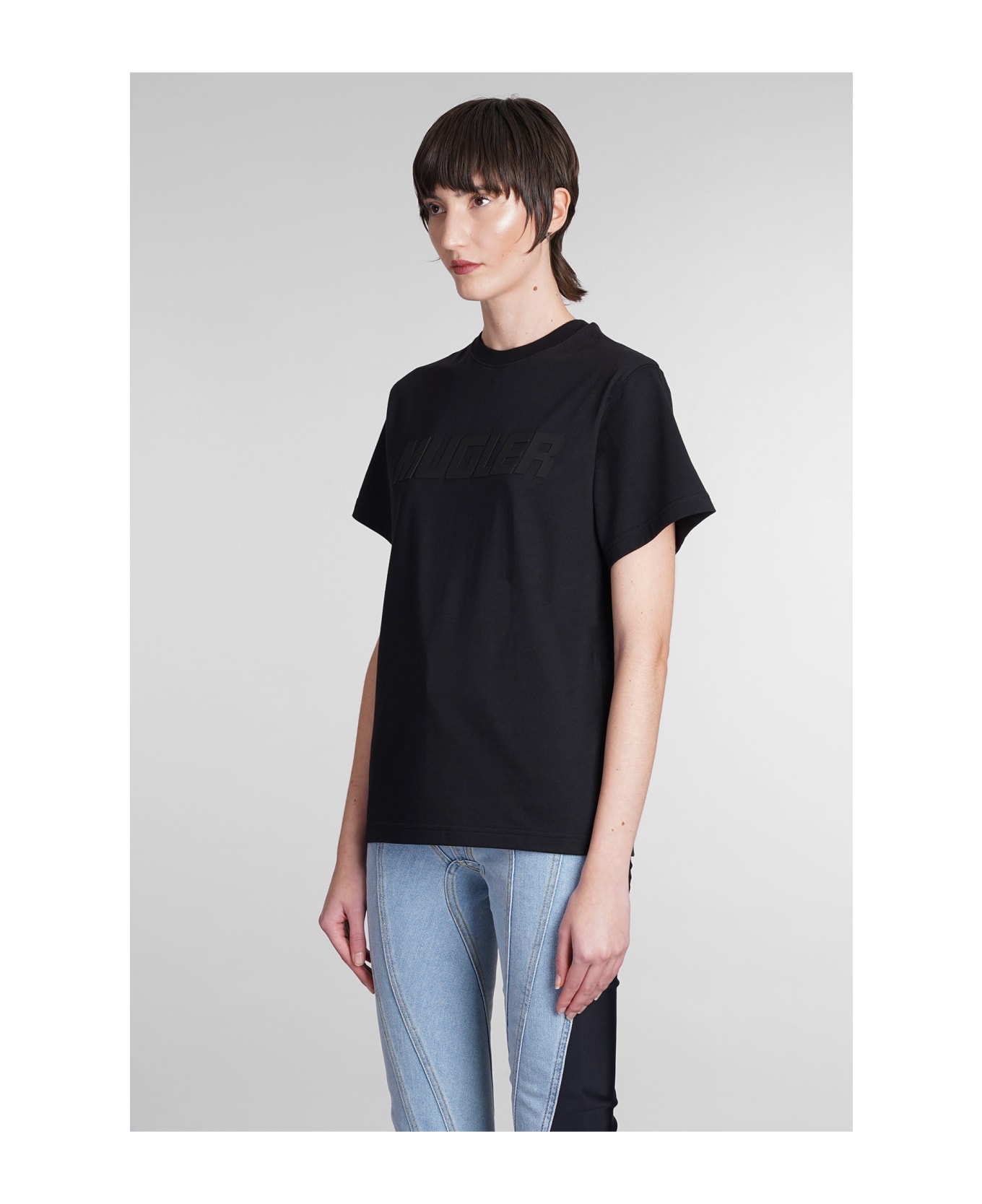 Mugler T-shirt In Black Cotton - black