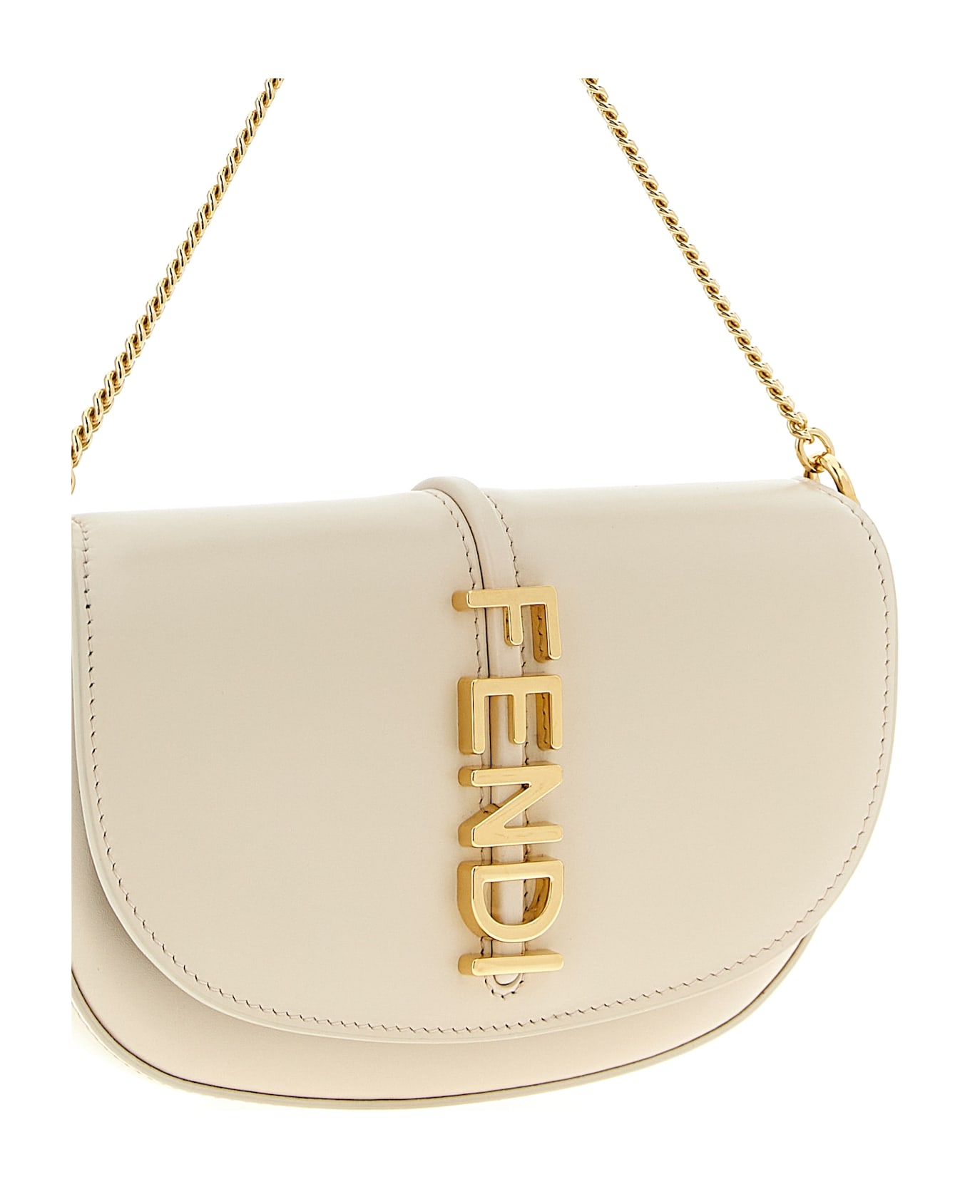 Fendi 'fendigraphy' Wallet On Chain - Beige