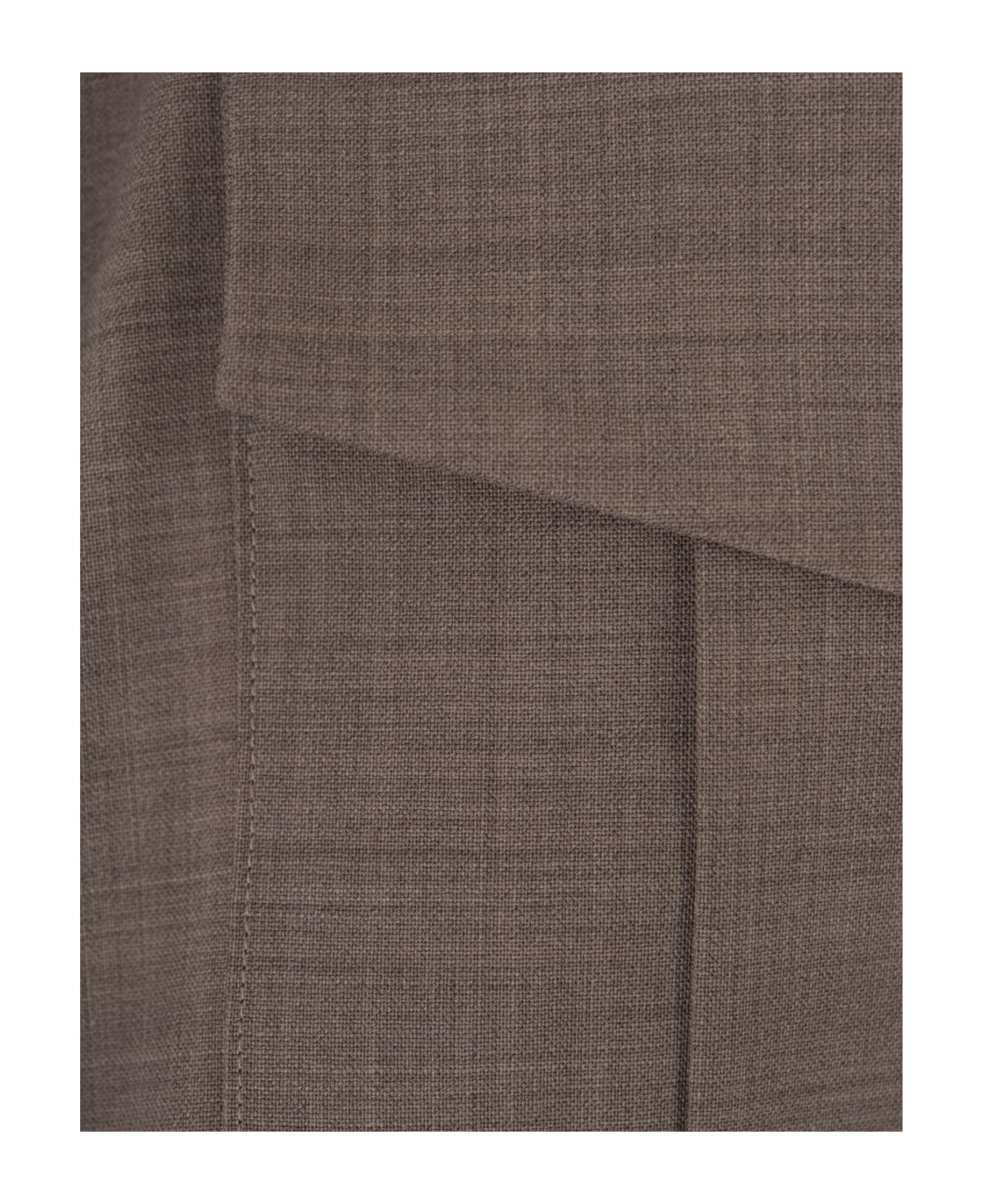 Parosh Lille Shirt In Taupe Stretch Wool - Brown