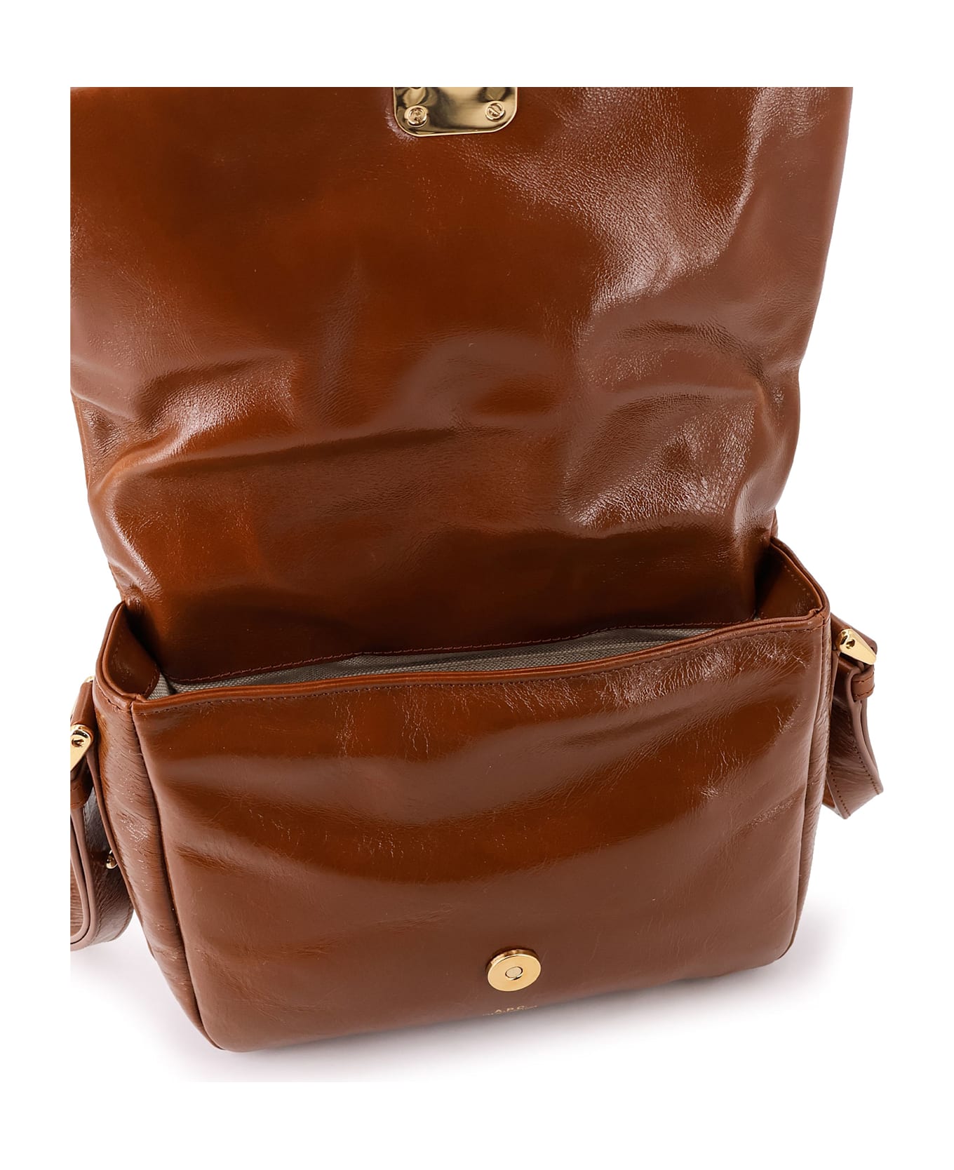 A.P.C. Grace Leather Shoulder Bag - BROWN