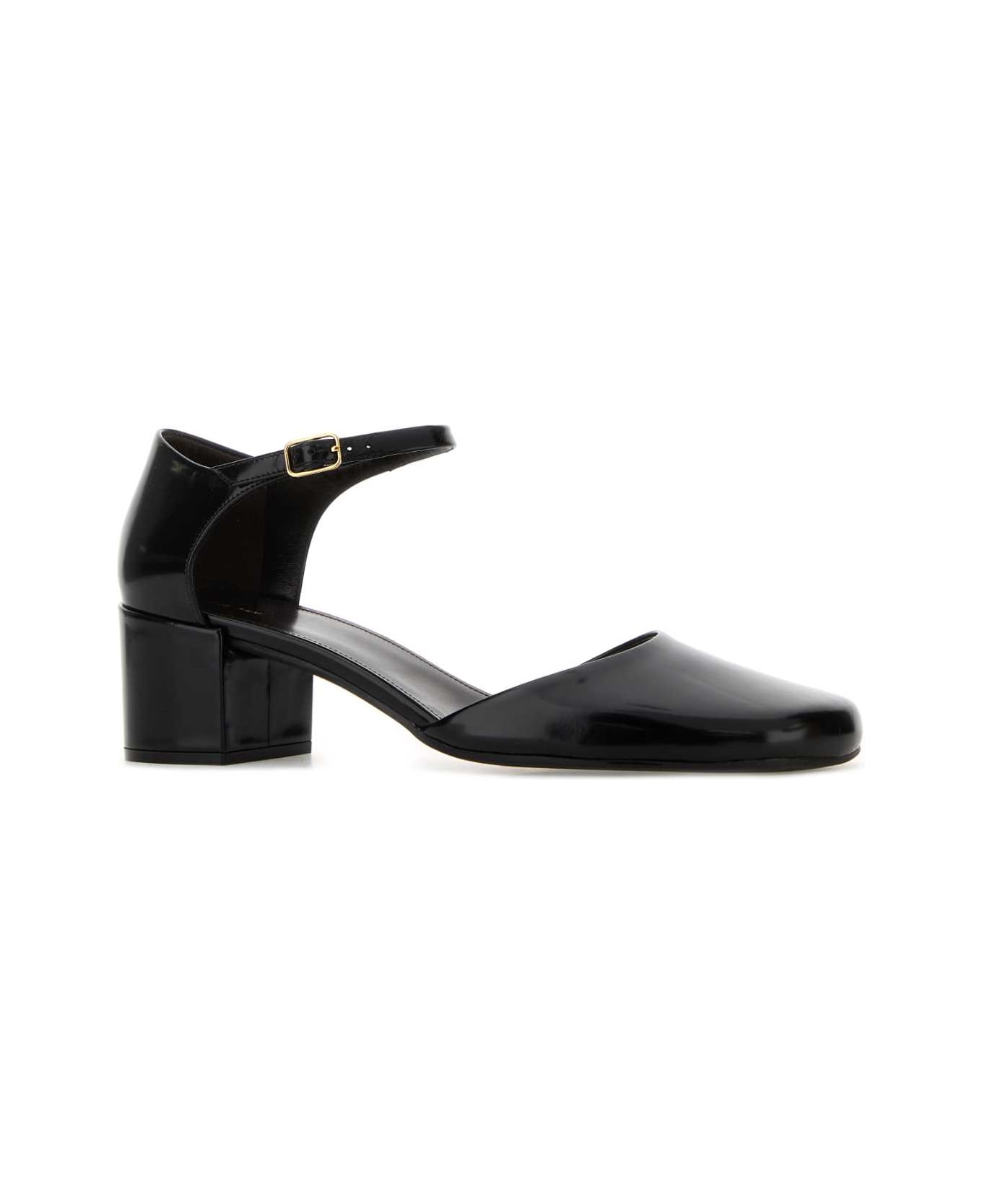 The Row Black Leather Penelope Pumps - Black