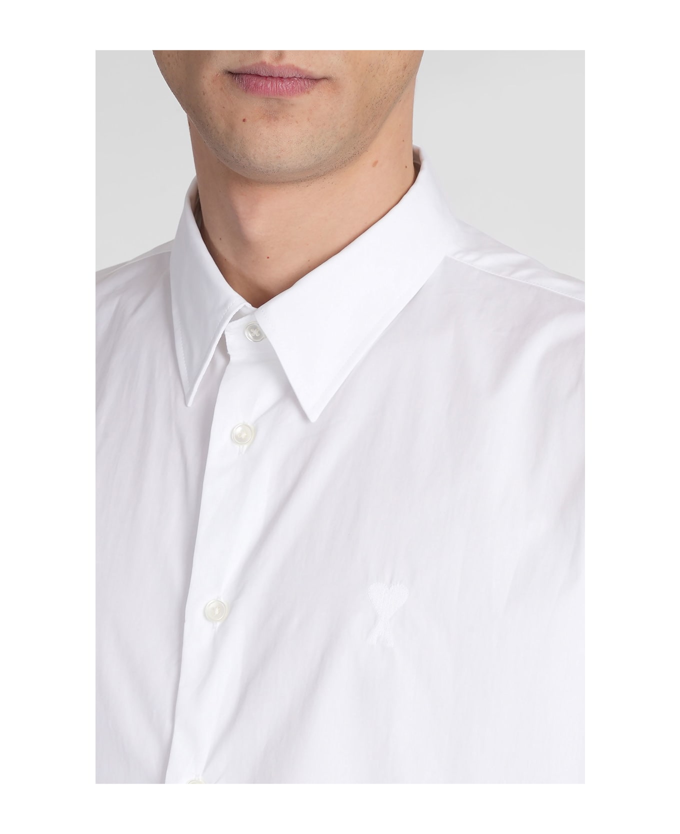 Ami Alexandre Mattiussi Shirt In White Cotton - white