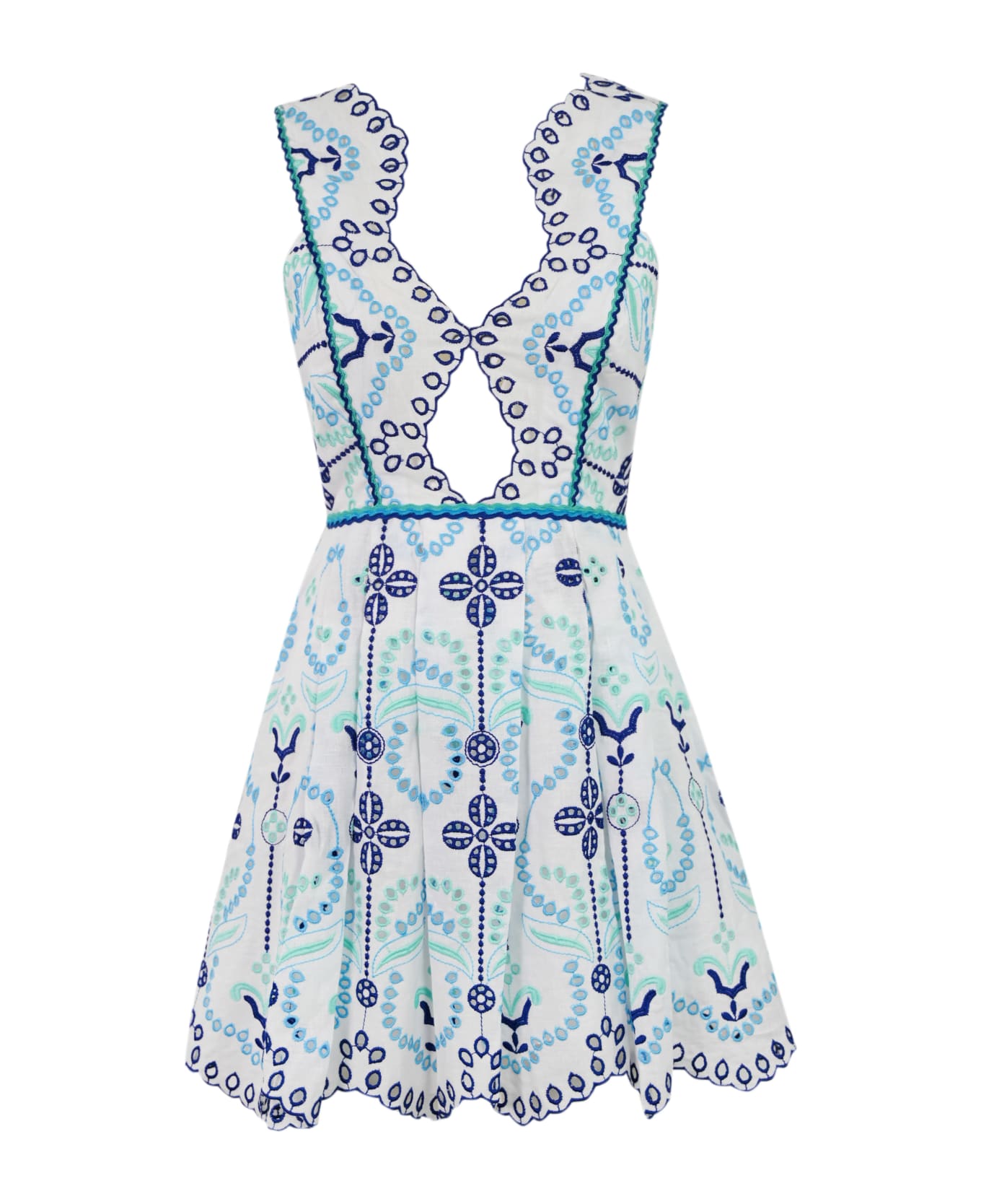 Charo Ruiz Peggy Linen Blend Dress - Blue lolita