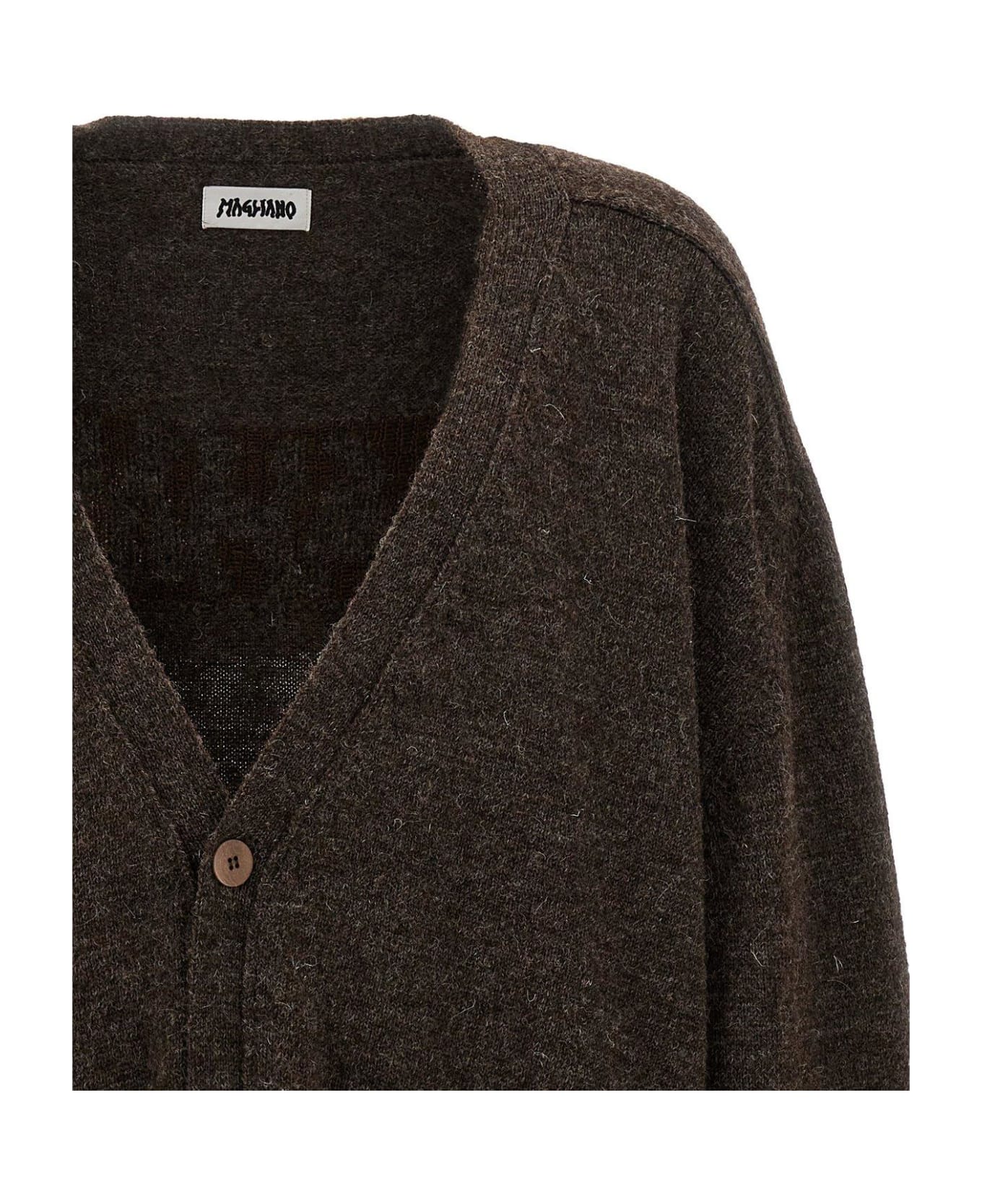 Magliano Grampa Logo Detailed Cardigan - BROWN