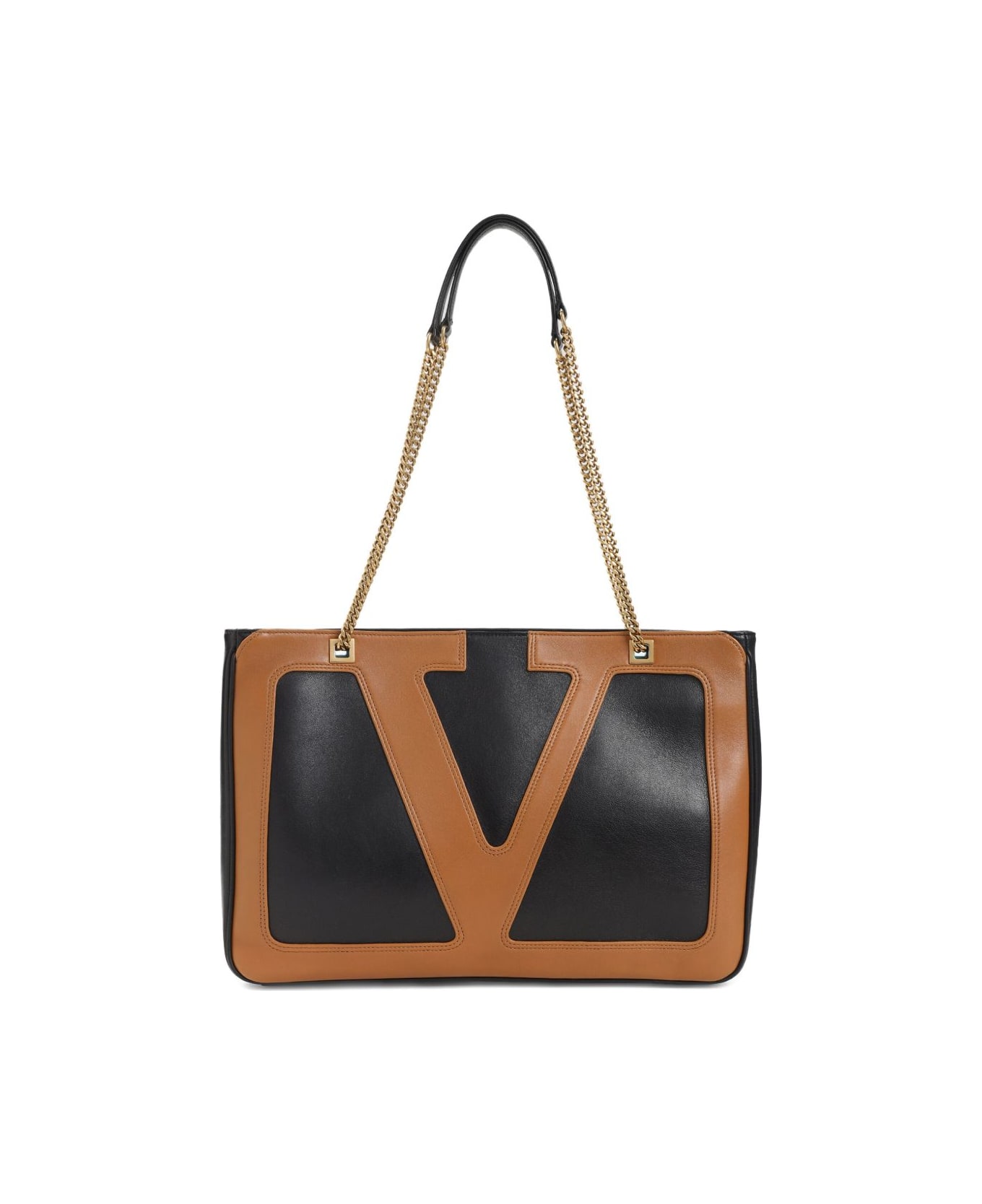 Valentino Garavani Viva Superstar Medium Leather Tote - Black