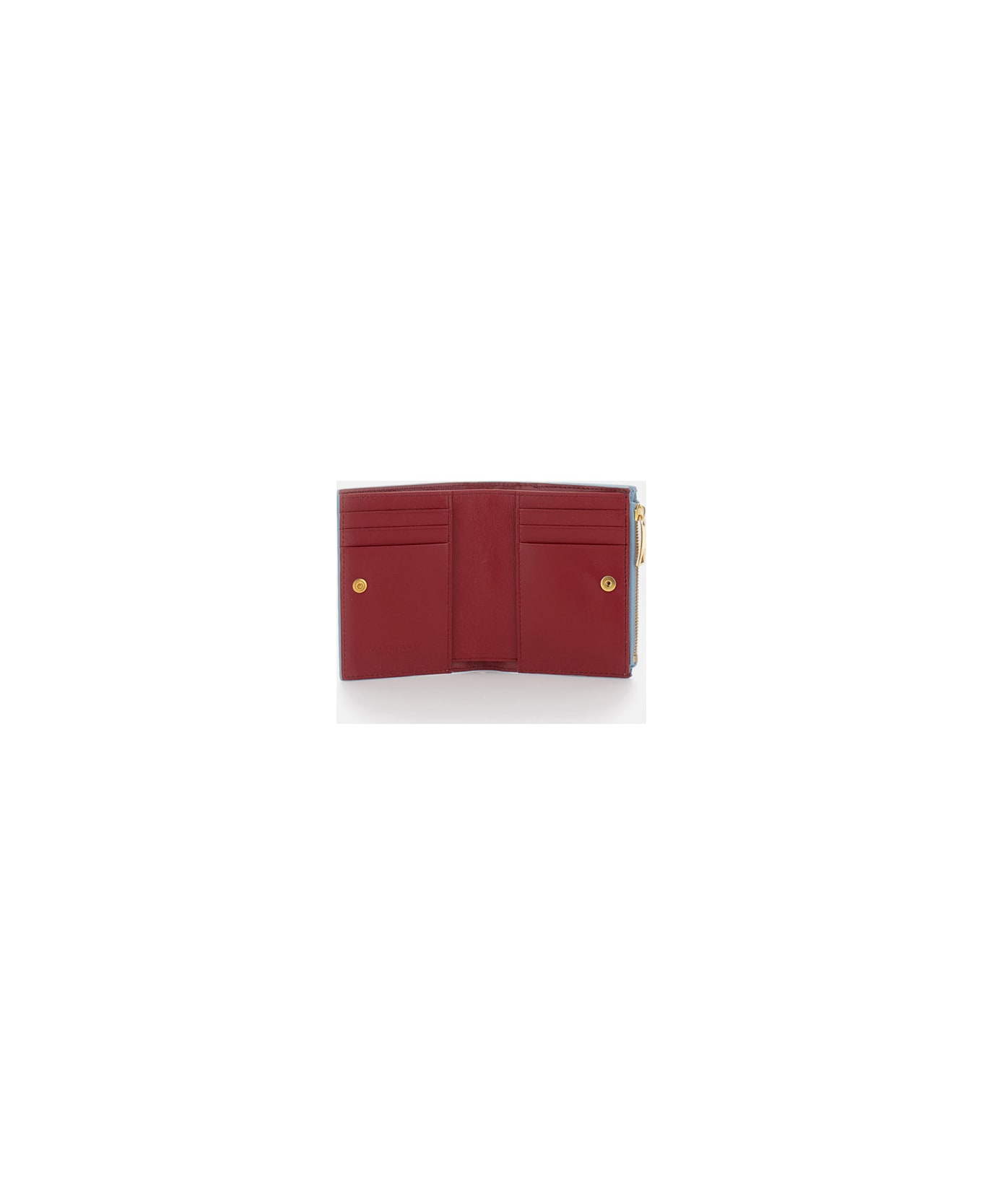 Bottega Veneta Two-tone Woven Wallet - White