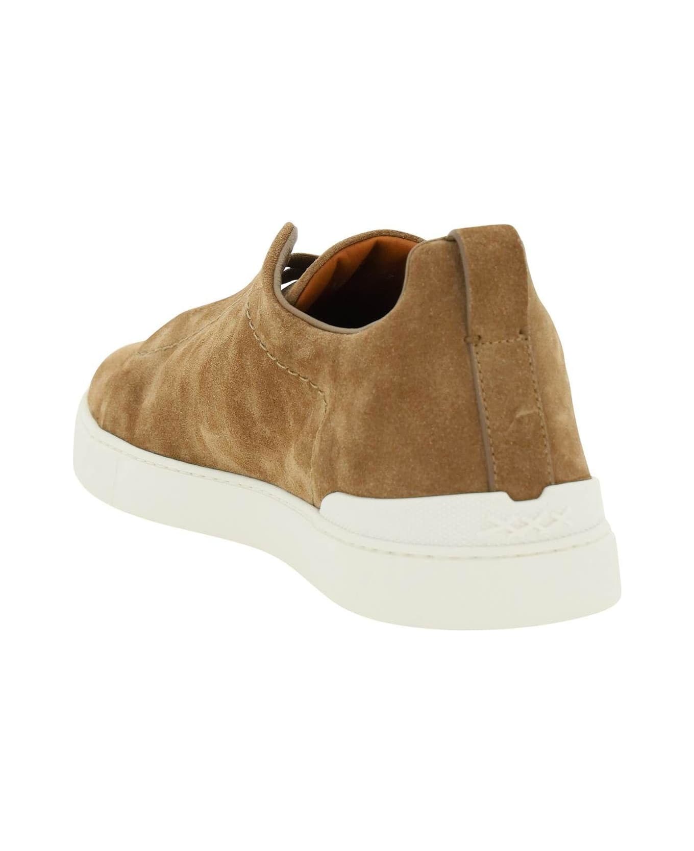 Zegna Triple Stitch Slip-on Sneakers - Beige