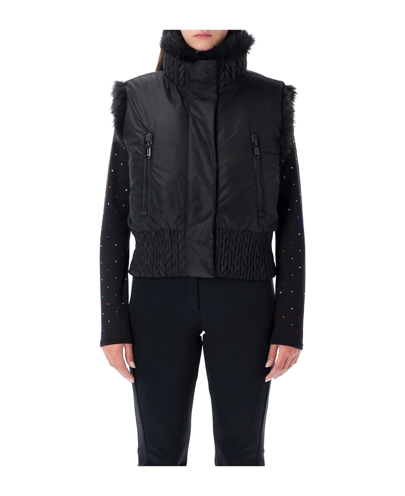 Goldbergh Dahlia Reversible Faux Fur Bodywarmer - BLACK