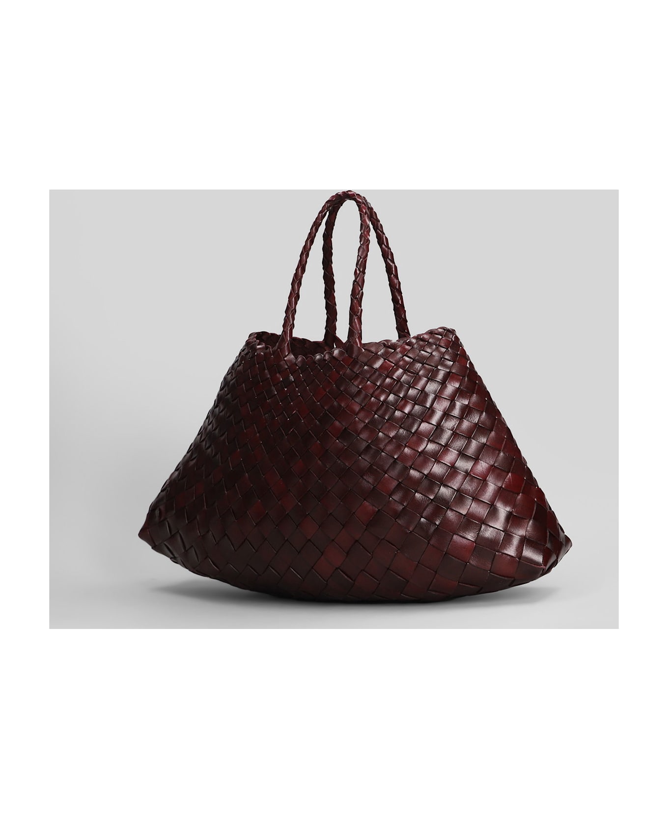 Dragon Diffusion Santa Croce Small Tote In Bordeaux Leather - bordeaux