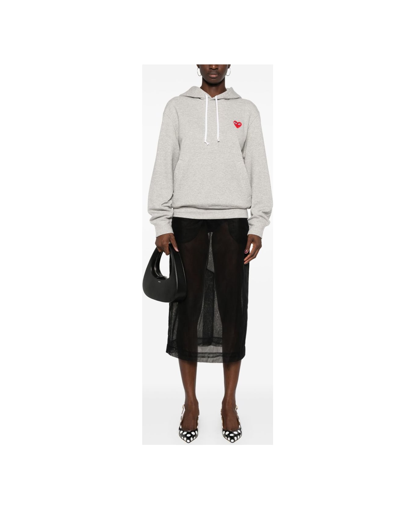 Comme des Garçons Emblem Heart Cotton Hoodie - Grey フリース