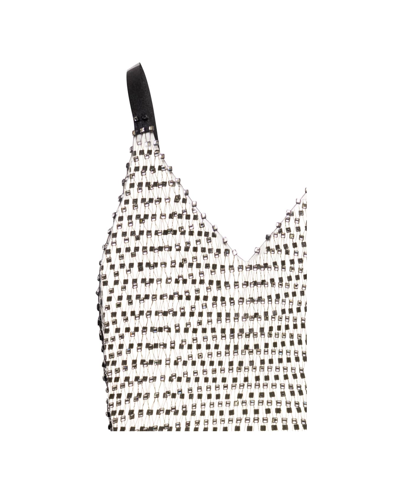 Rotate by Birger Christensen 'tadita' Midi Crystal Net Slip Dress Woman Rotate - Metallic