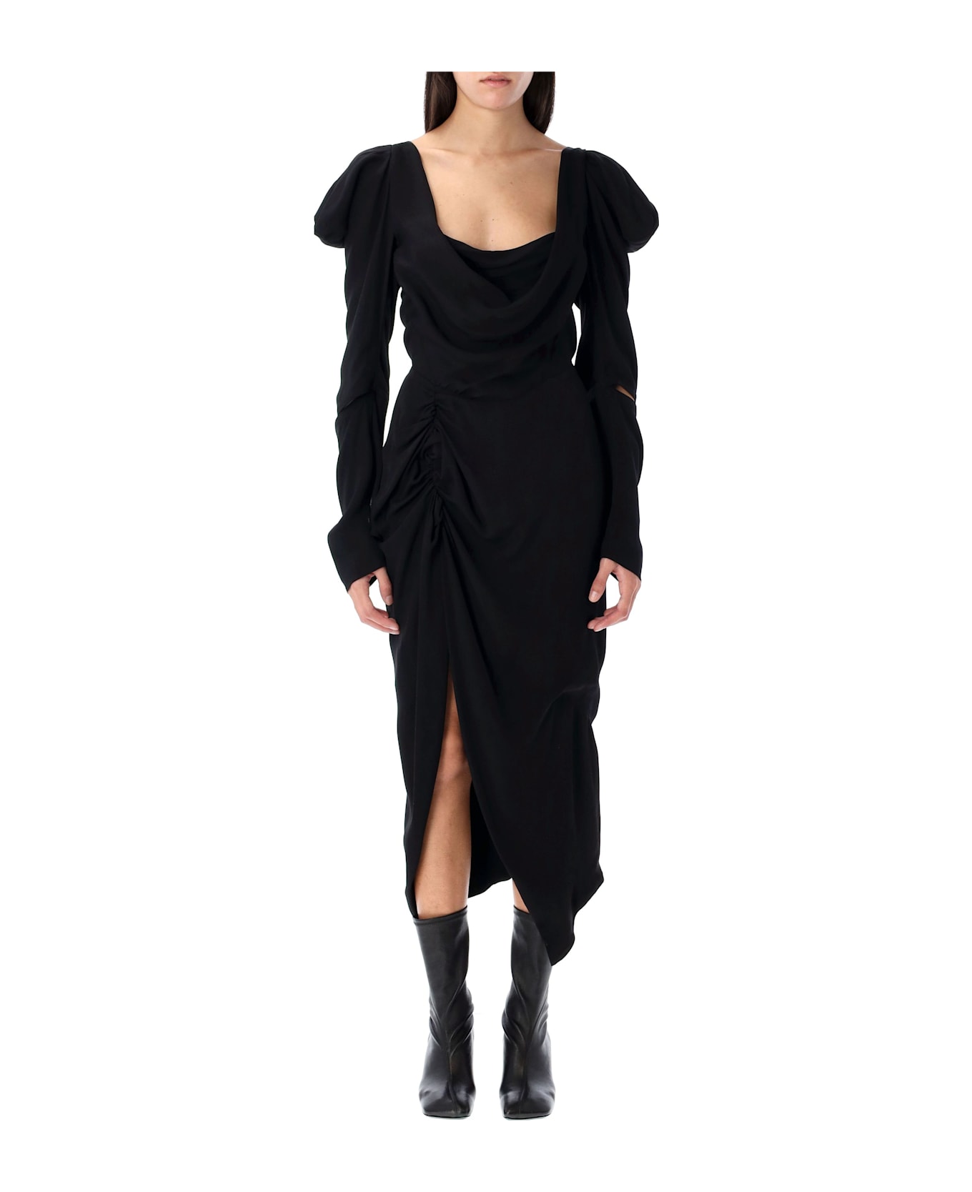 Vivienne Westwood Long Sleeves Panther Dress - BLACK