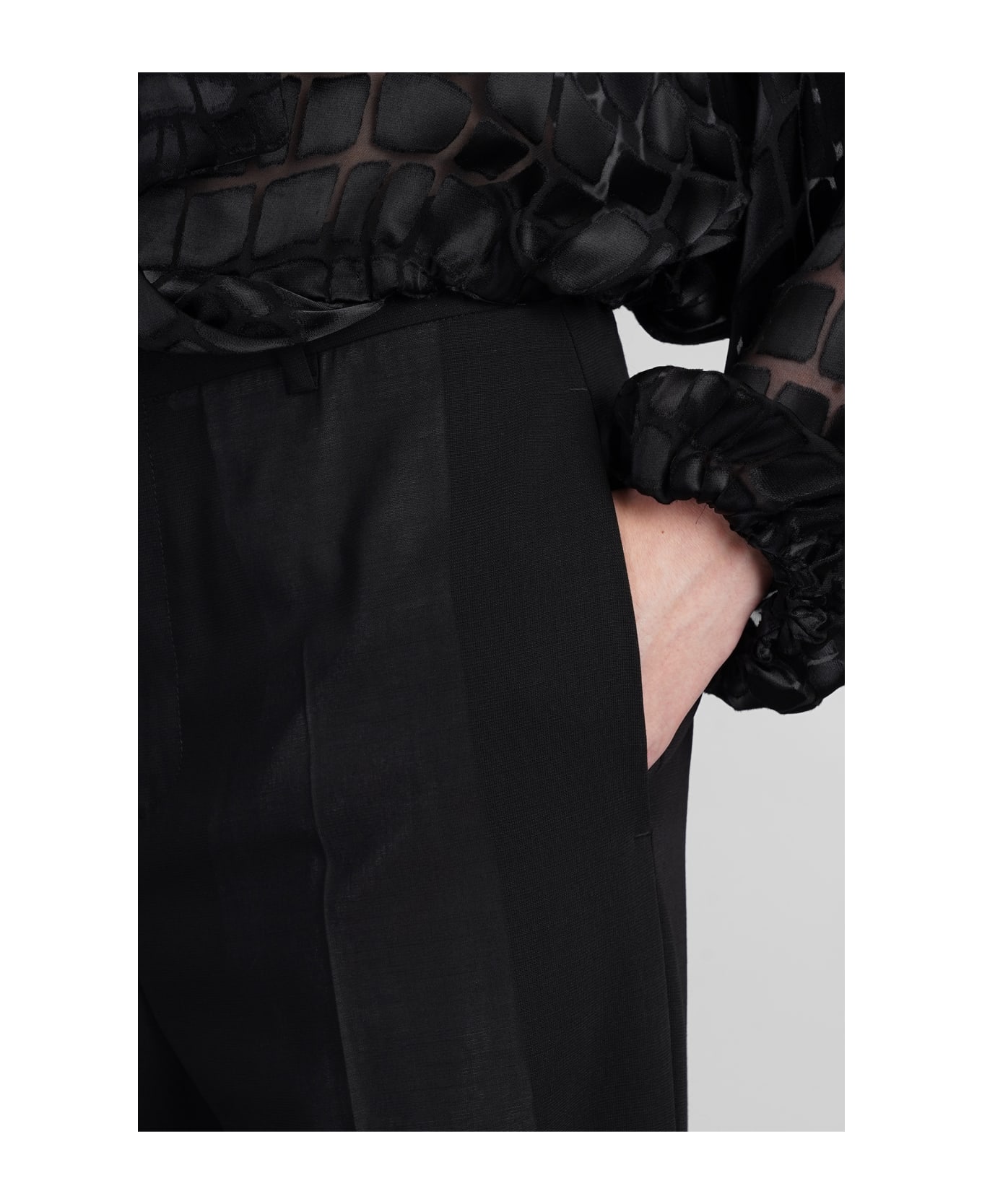 Blumarine Pants In Black Wool - black