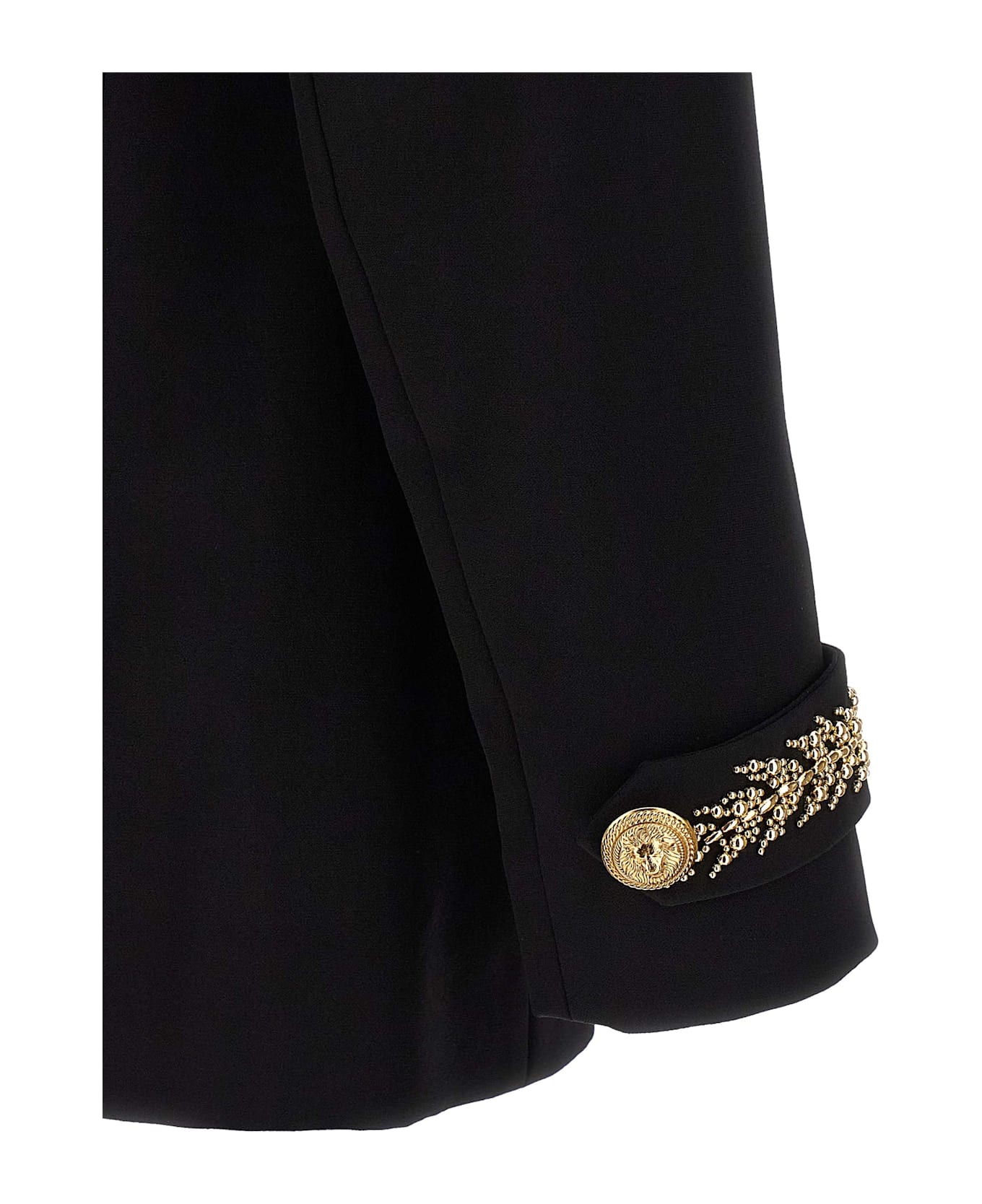 Balmain Leaf Embroidery Blazer - Black  