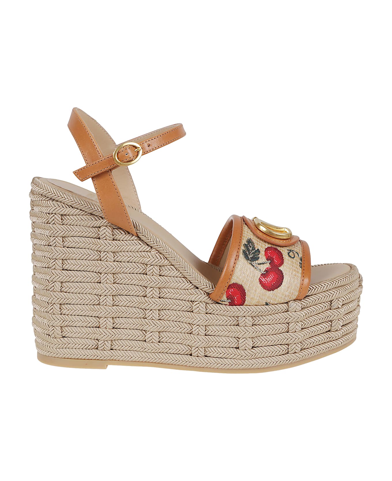 Valentino Garavani Wedge Espadrillas Vlogo Signature T. 45/120 - NEUTRALS/BROWN
