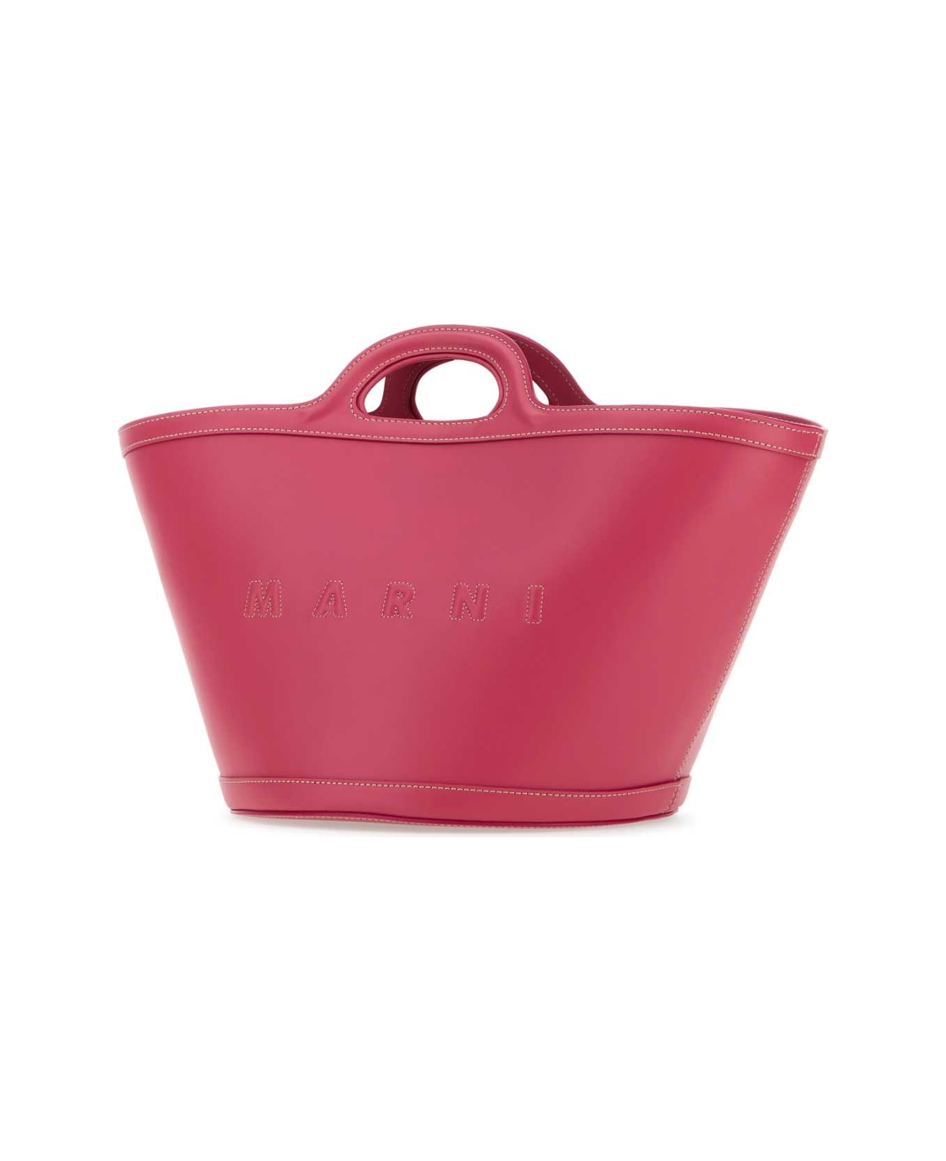 Marni Dark Pink Leather Small Tropicalia Handbag - LIGHTORCHID