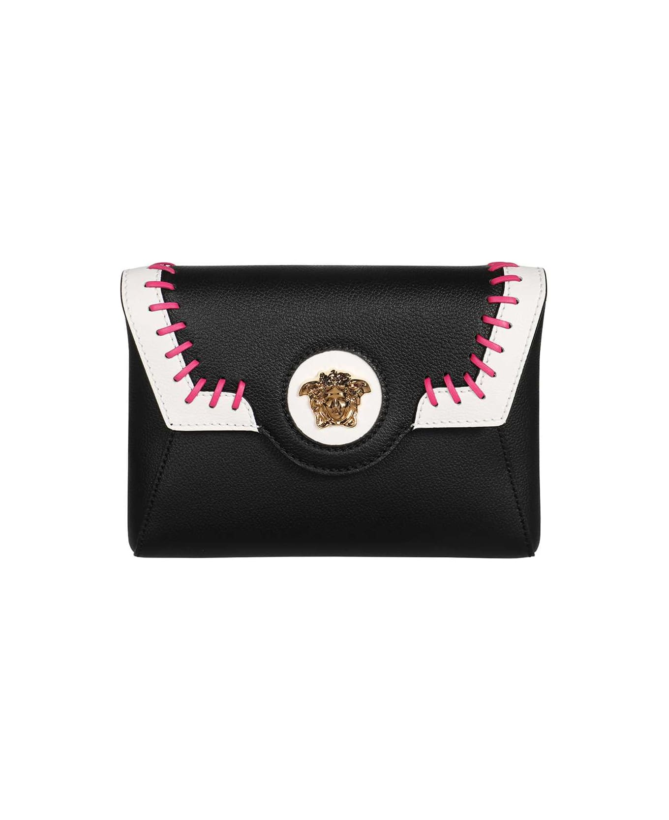 Versace Leather Clutch With Strap - black クラッチバッグ