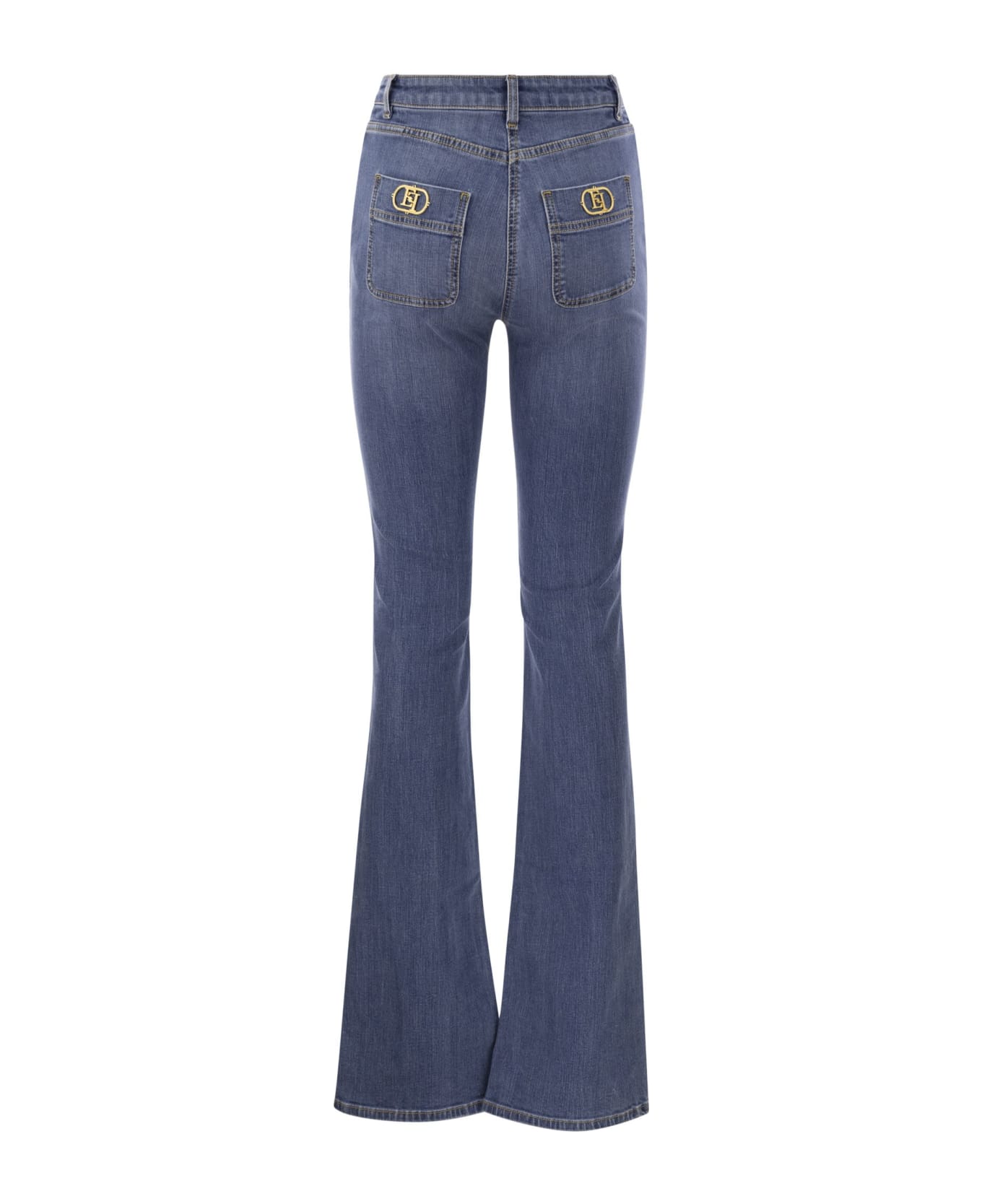 Elisabetta Franchi High-waisted Jeans - Medium Denim デニム