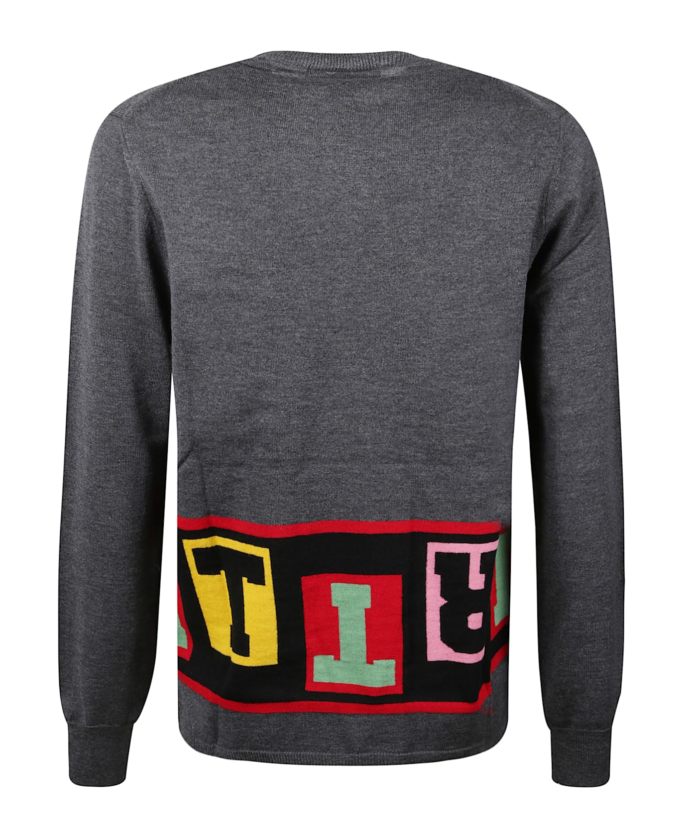 Comme des Garçons Crew Neck Sweater With Writing - Grey