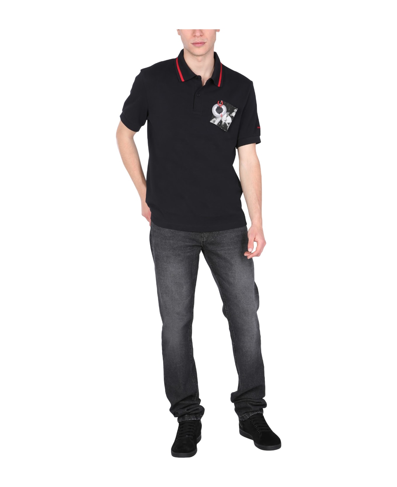 Fred Perry by Raf Simons Regular Fit Polo Snuff - NERO