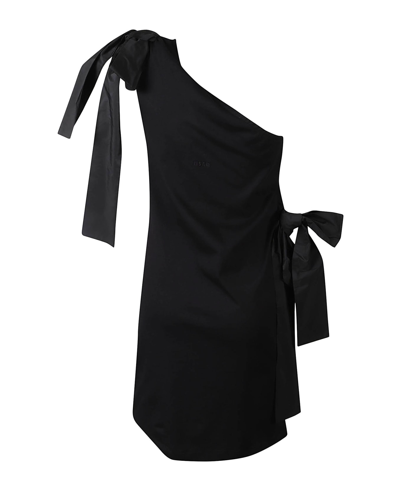 MSGM One-shoulder Sleeveless Dress - Black ワンピース＆ドレス