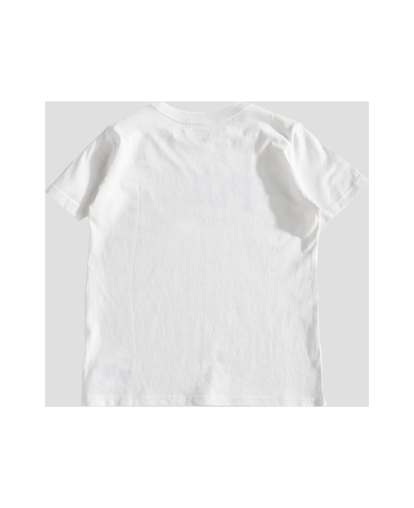 Polo Ralph Lauren White And Blue Cotton T-shirt - White
