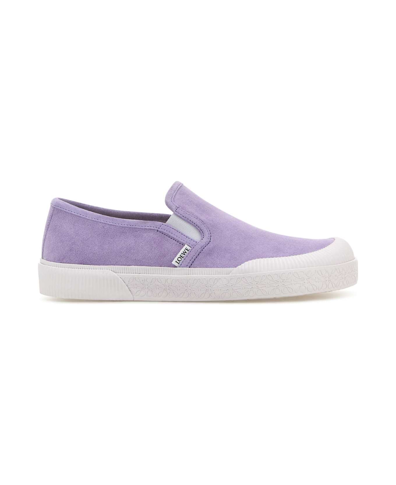 Loewe Black Suede Terra Vulca Slip-ons - LILAC