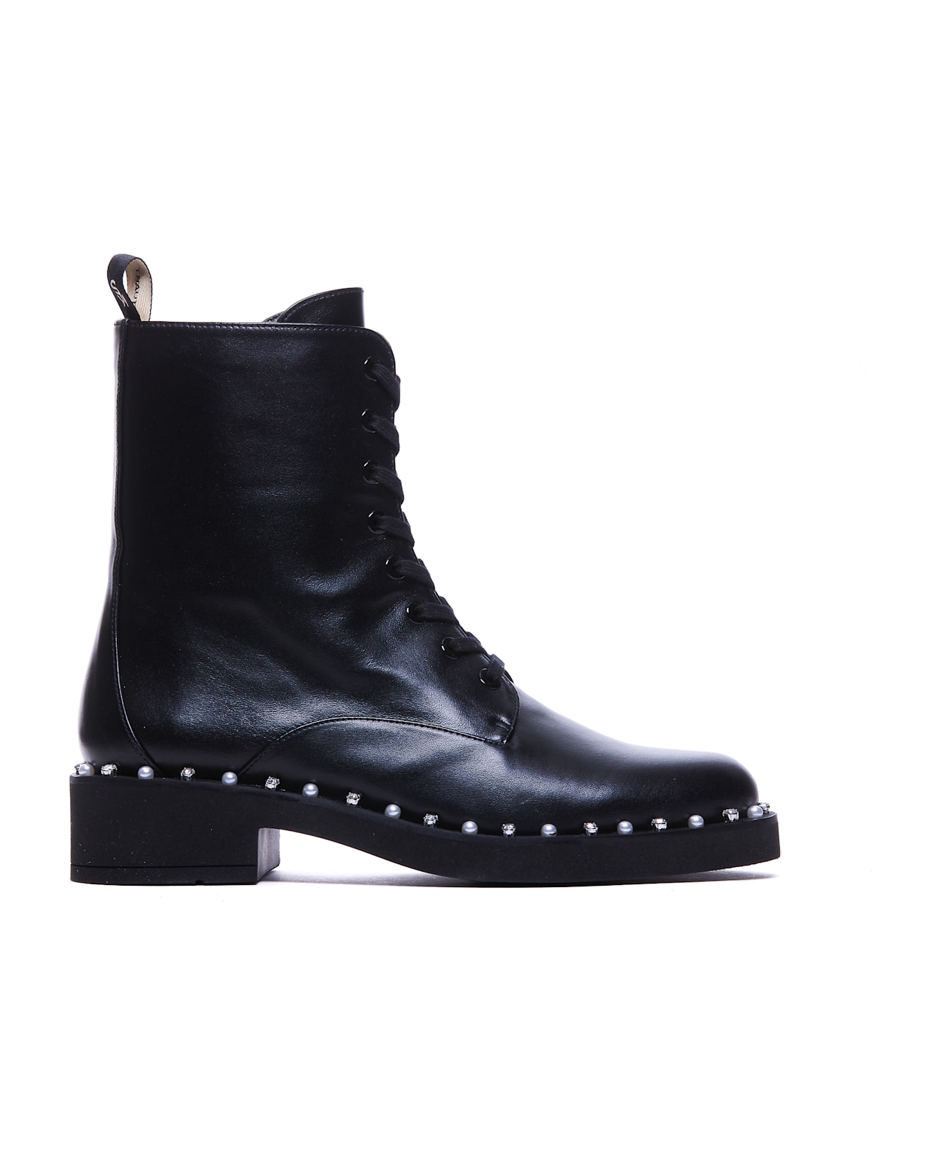 Stuart Weitzman Reverie Lace Up Booties - Black