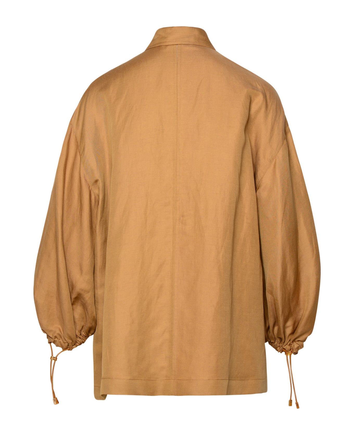 Max Mara 'rodeo' Clay Silk Blend Shirt - Brown