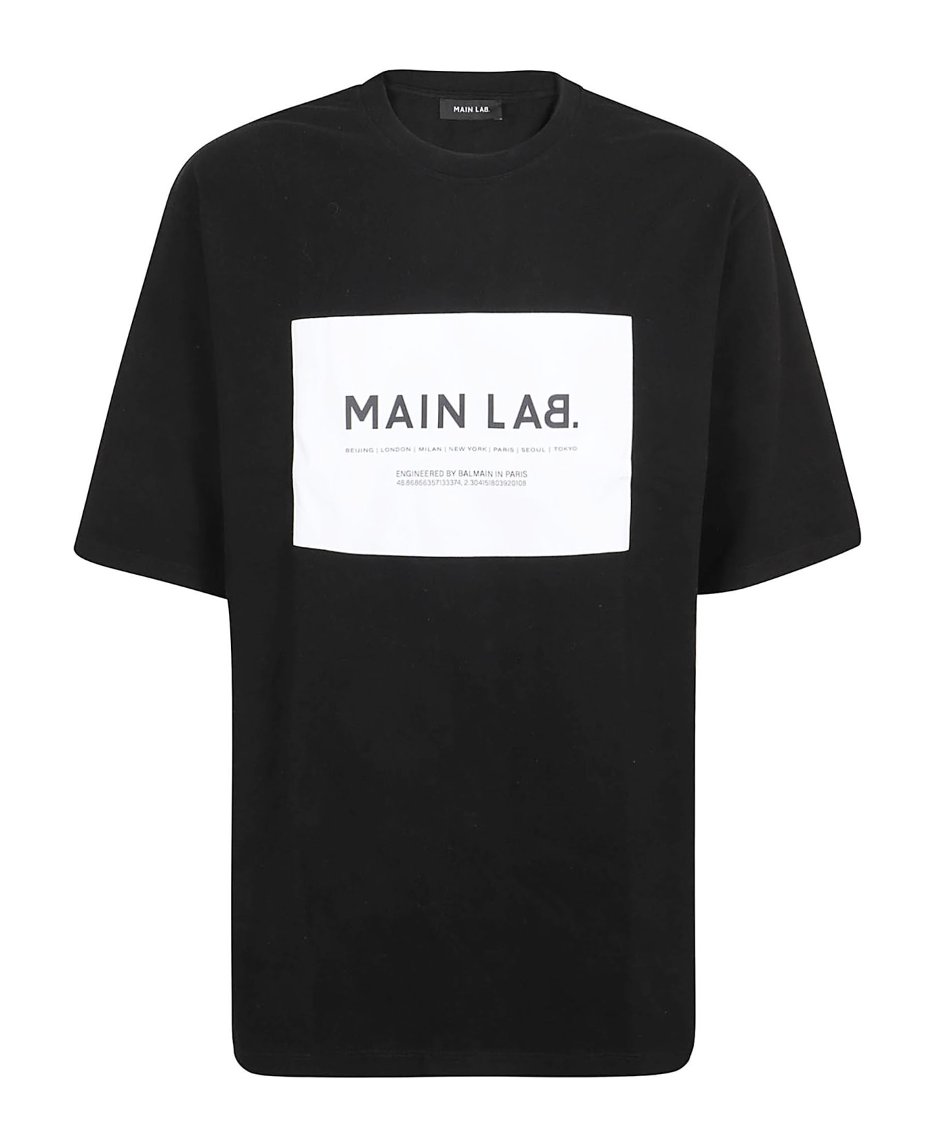 Balmain Main Lab - Label T-shirt - Eab Noir Blanc