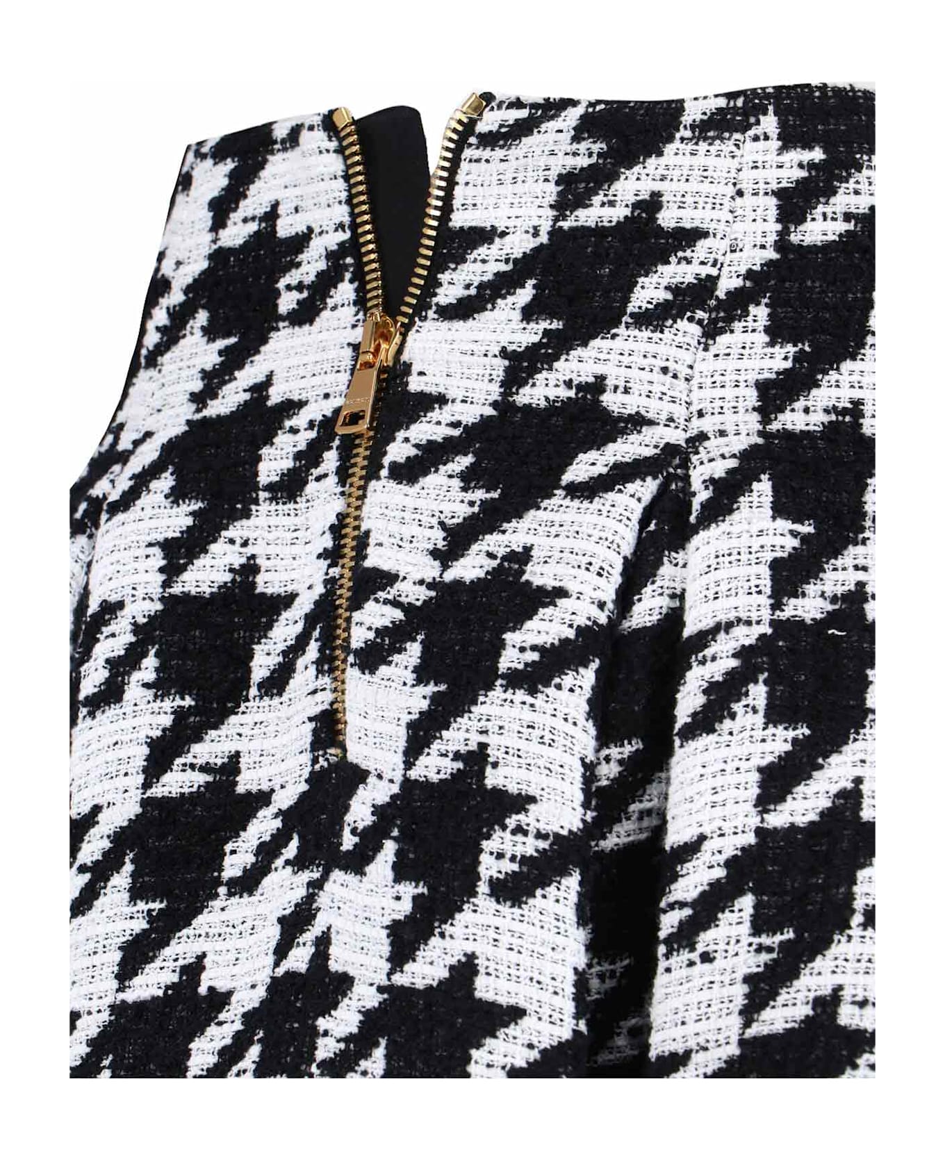 Balmain Houndstooth Mini Skirt - Black  