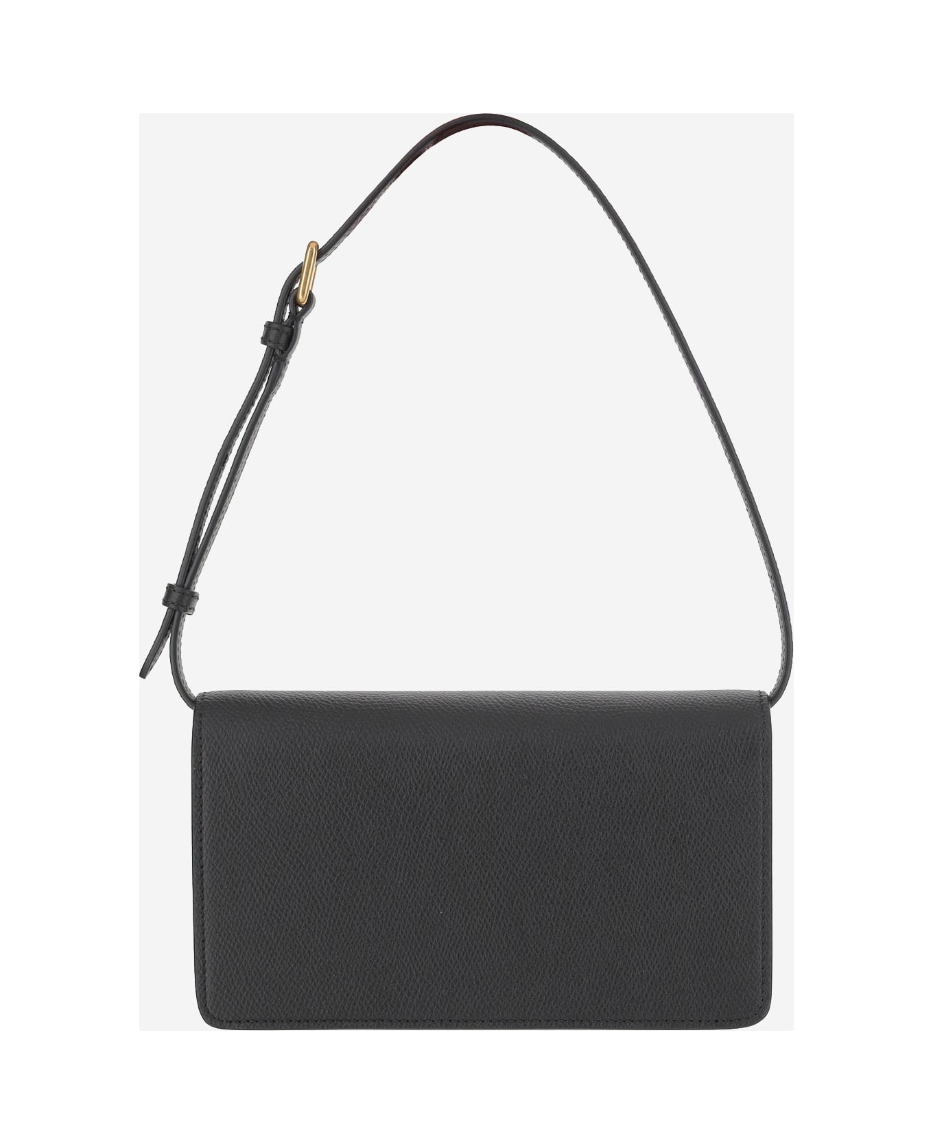 Valentino Garavani Black Leather Vlogo Signature Clutch - NERO