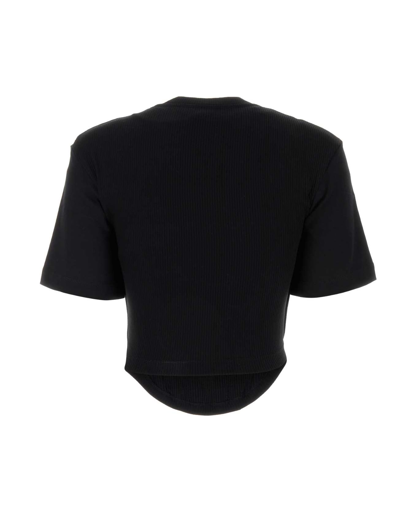 Dion Lee Black Cotton T-shirt - BLACK