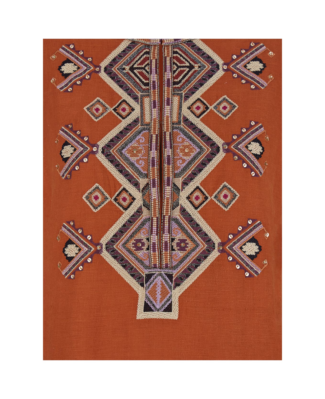 Isabel Marant Zelda Blouse In Orange Silk - Orange