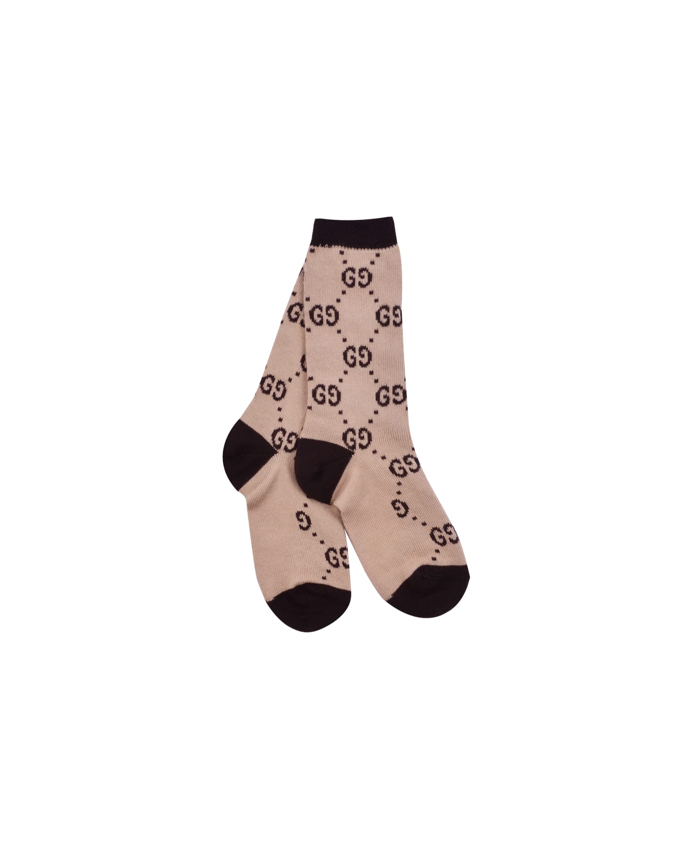 Gucci Eyewear Cotton Gg Socks - Brown
