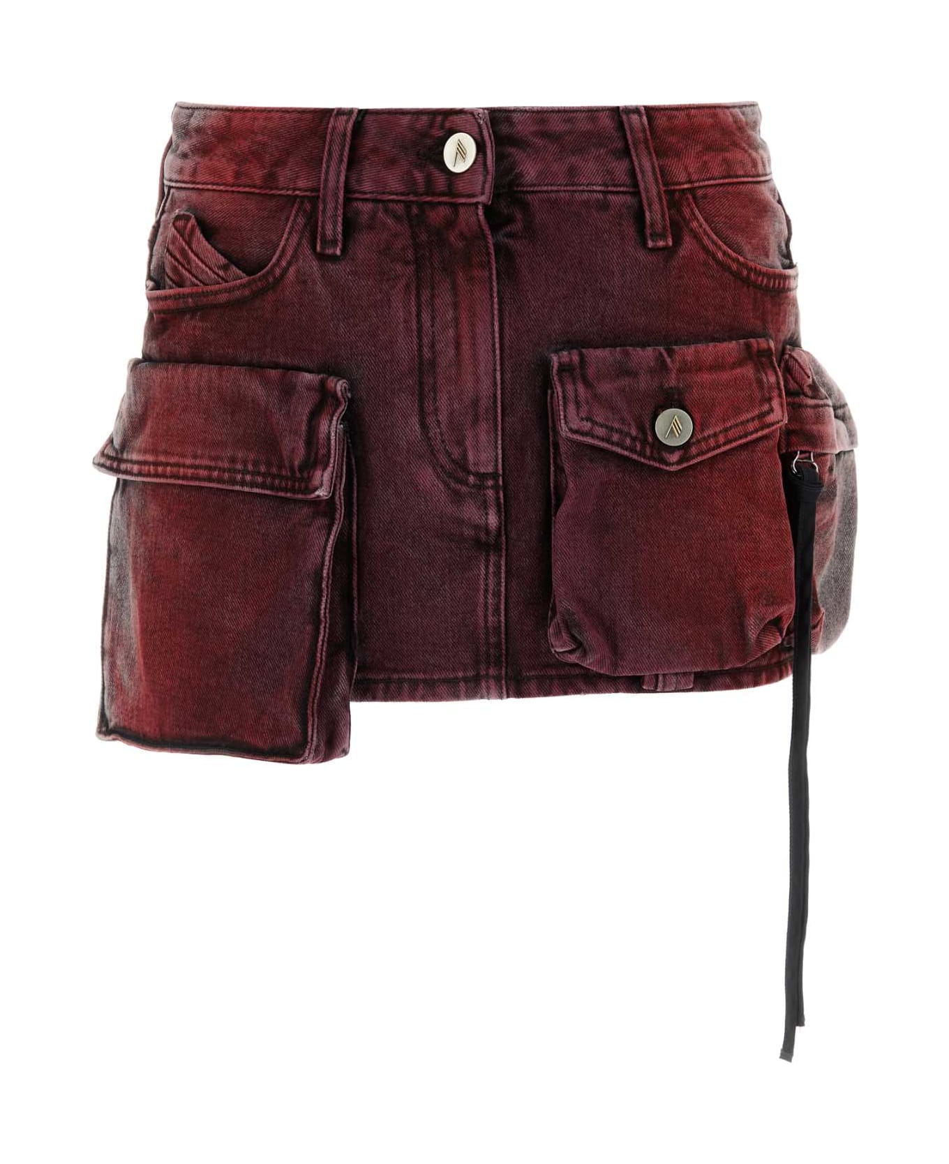 The Attico Tyrian Purple Denim Fay Mini Skirt - 576