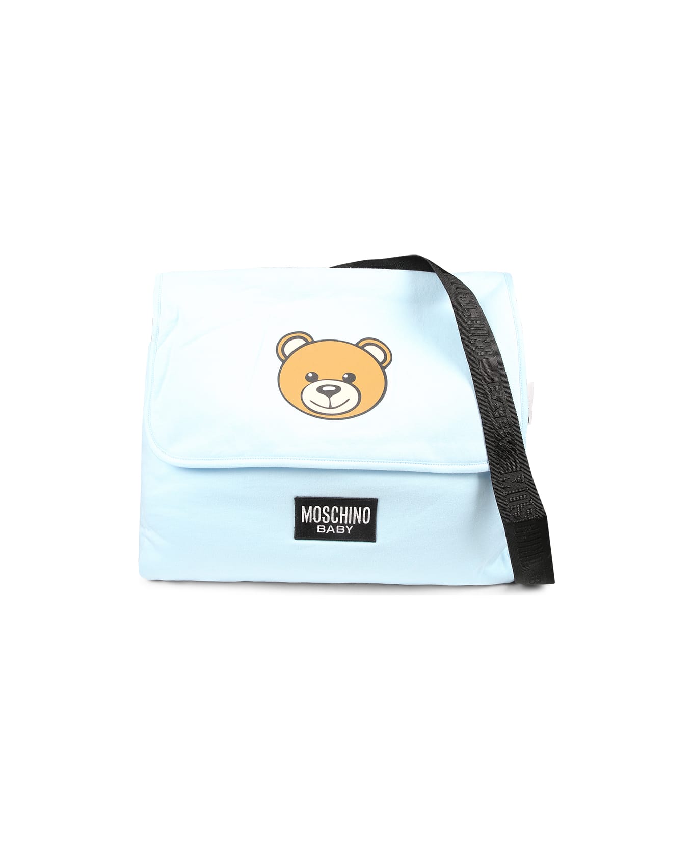 Moschino Light Blue Changing Bag For Baby Boy With Teddy Bear - Light Blue