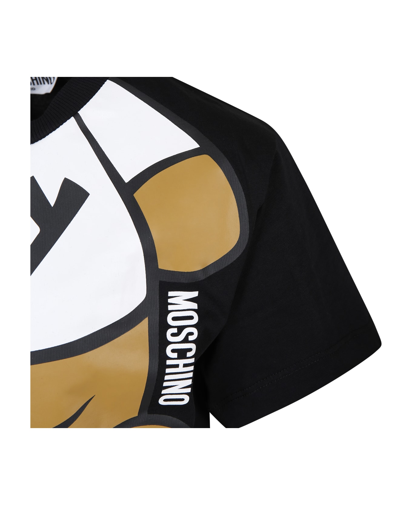 Moschino Black T-shirt For Boy With Teddy Bear - BLACK Tシャツ＆ポロシャツ