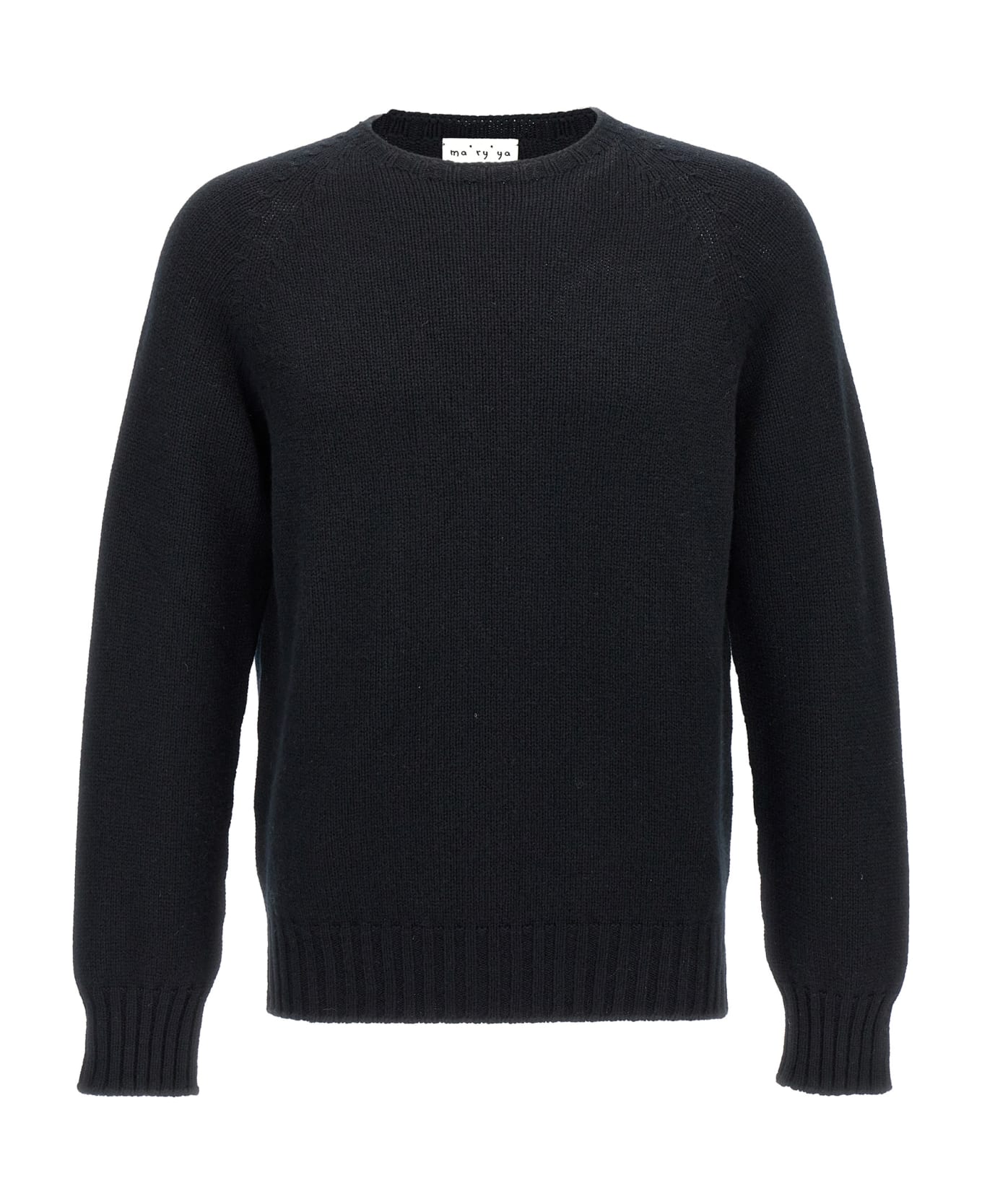 Ma'ry'ya Crew-neck Sweater - Black   ニットウェア