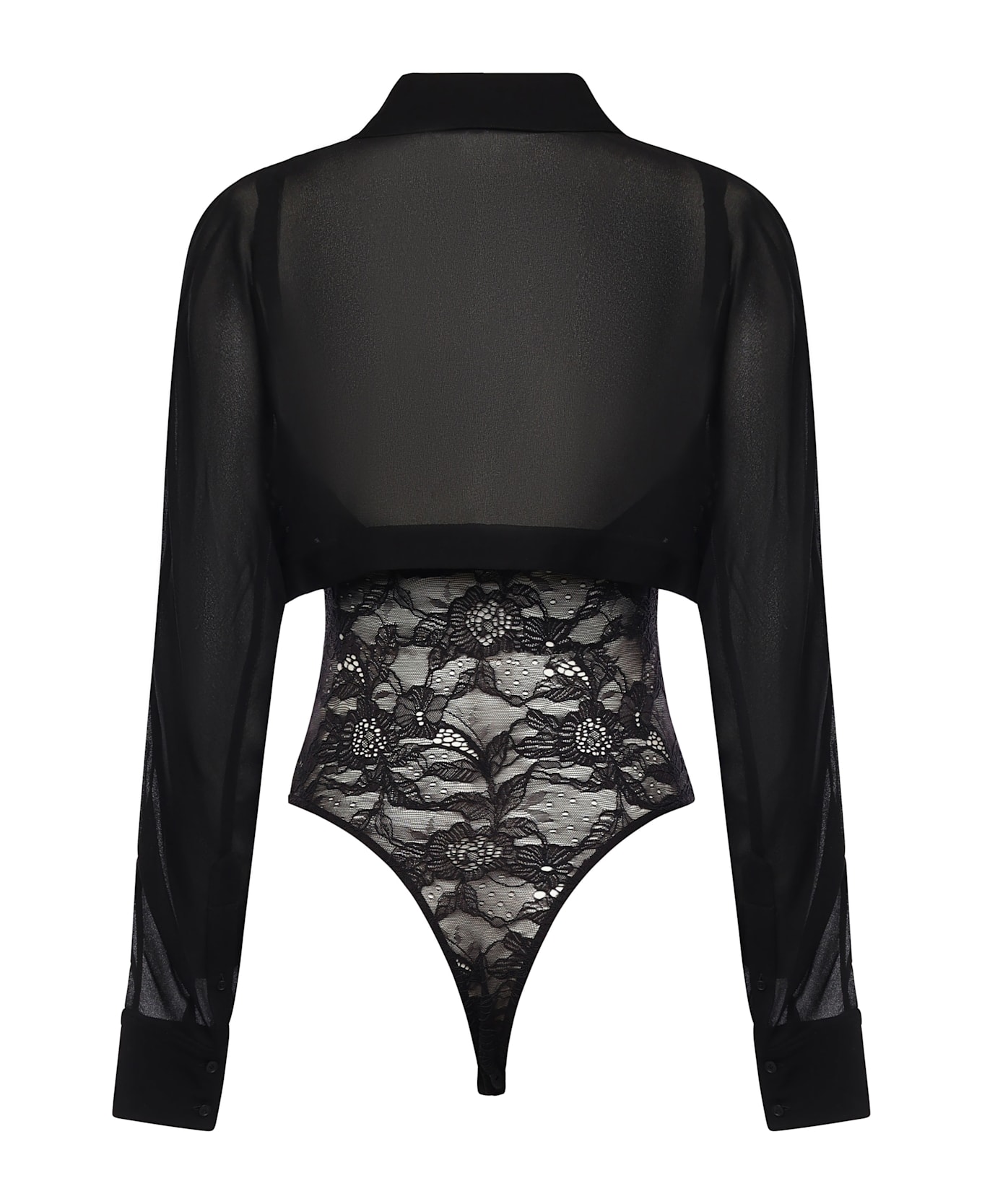 Alaia Georgette Body Shirt - Black