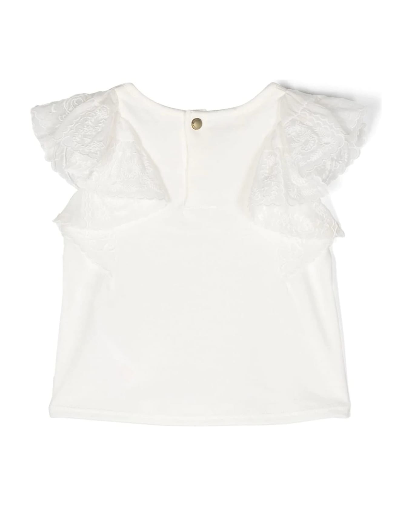 Chloé White Cotton Tshirt - Bianco