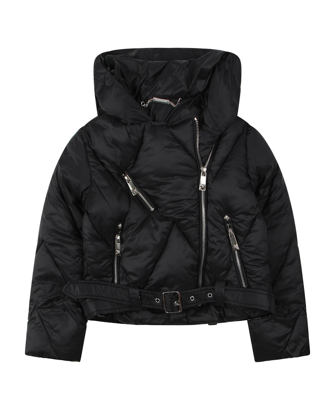 John Richmond Short Padded Jacket With Wide Collar - Nero コート＆ジャケット