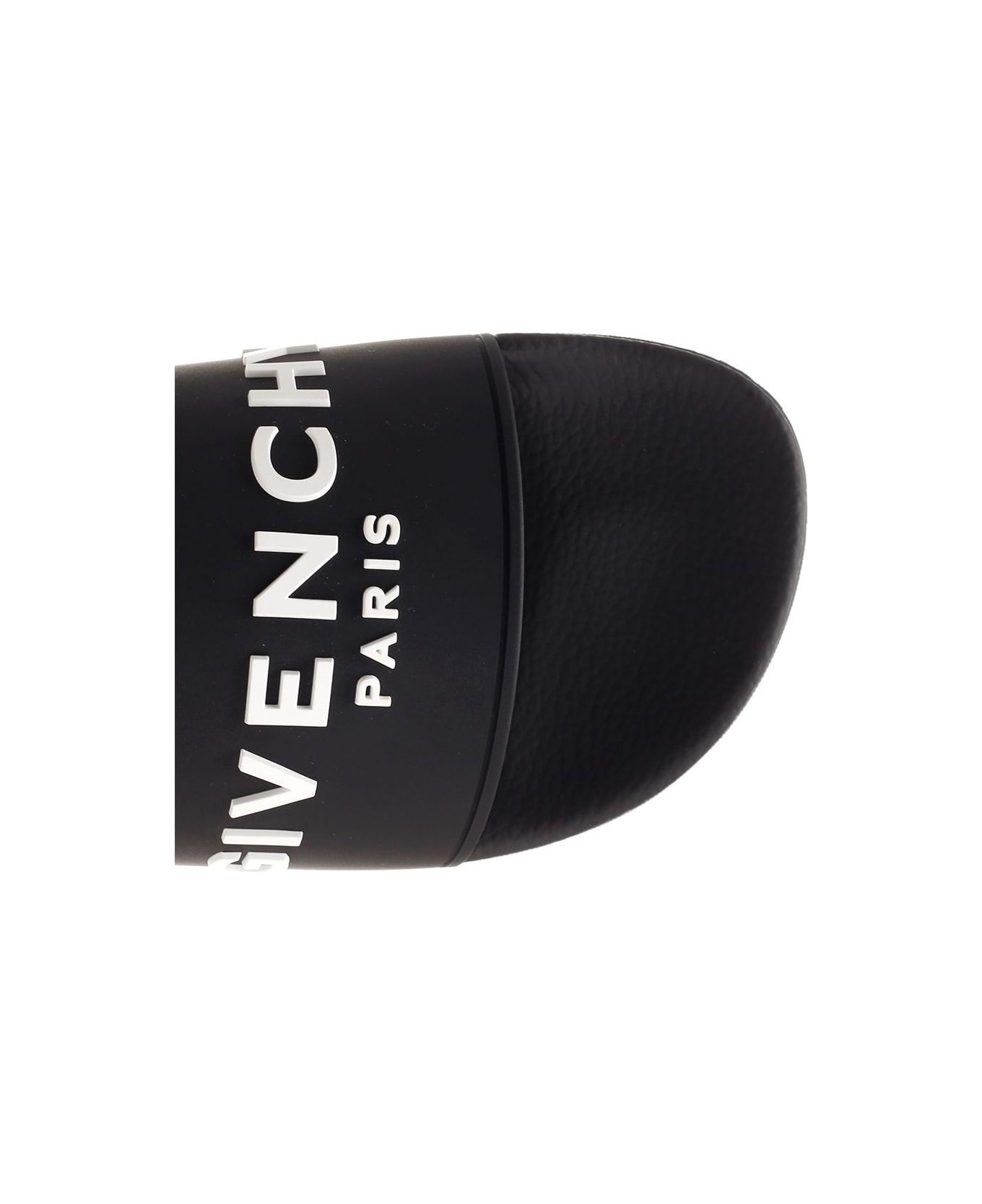 Givenchy Black Slides With Logo - BLACK