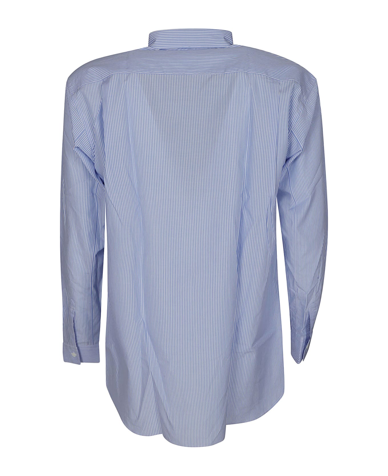 Comme des Garçons Shirt Round Hem Striped Shirt - LIGHT BLUE シャツ
