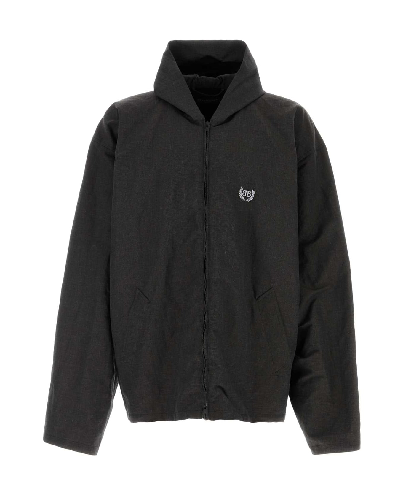 Balenciaga Slate Linen Blend Jacket - Black