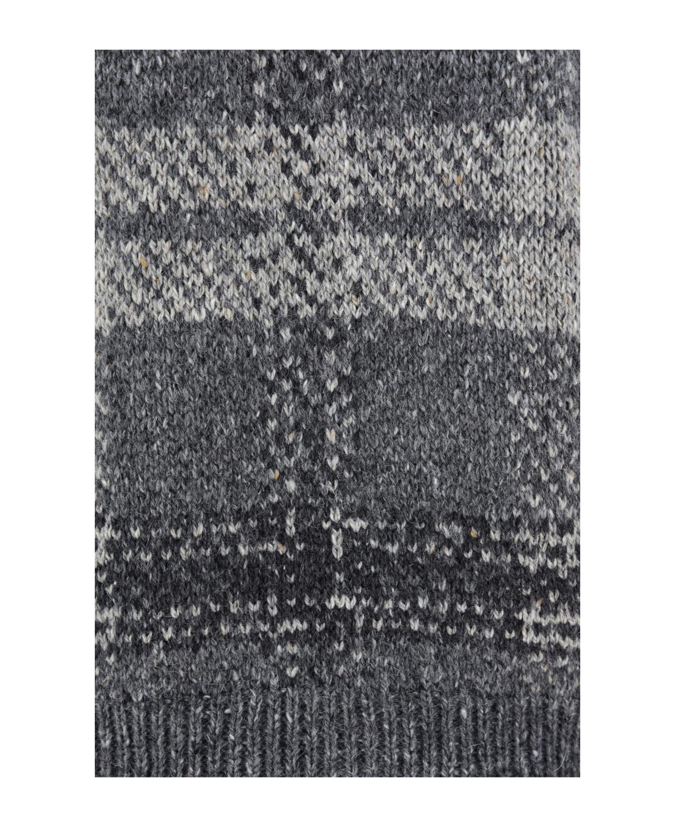 Thom Browne Tartan Printed Ribbed Pullover - Tonal grey