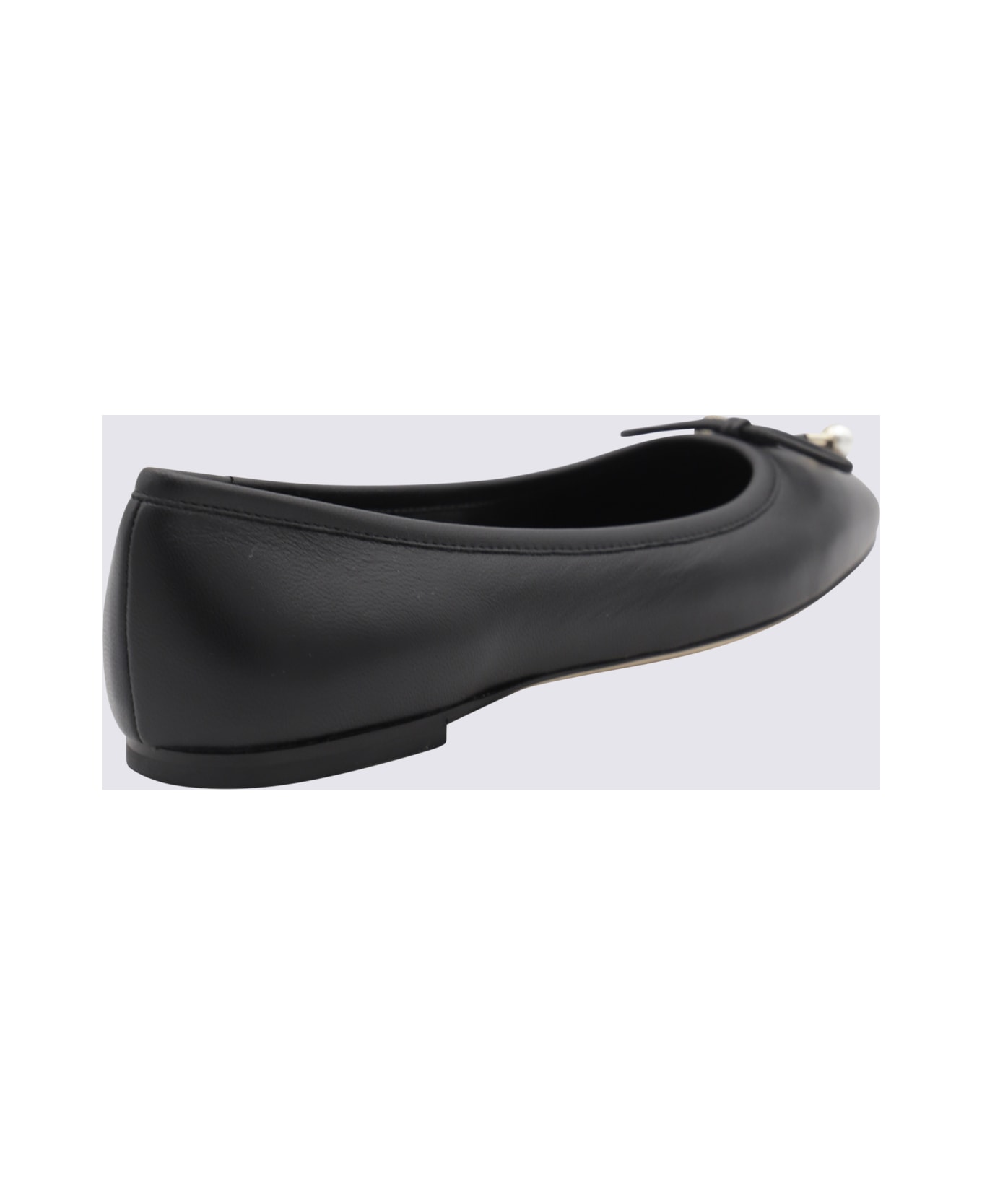 Jimmy Choo Black Leather Flats - Black