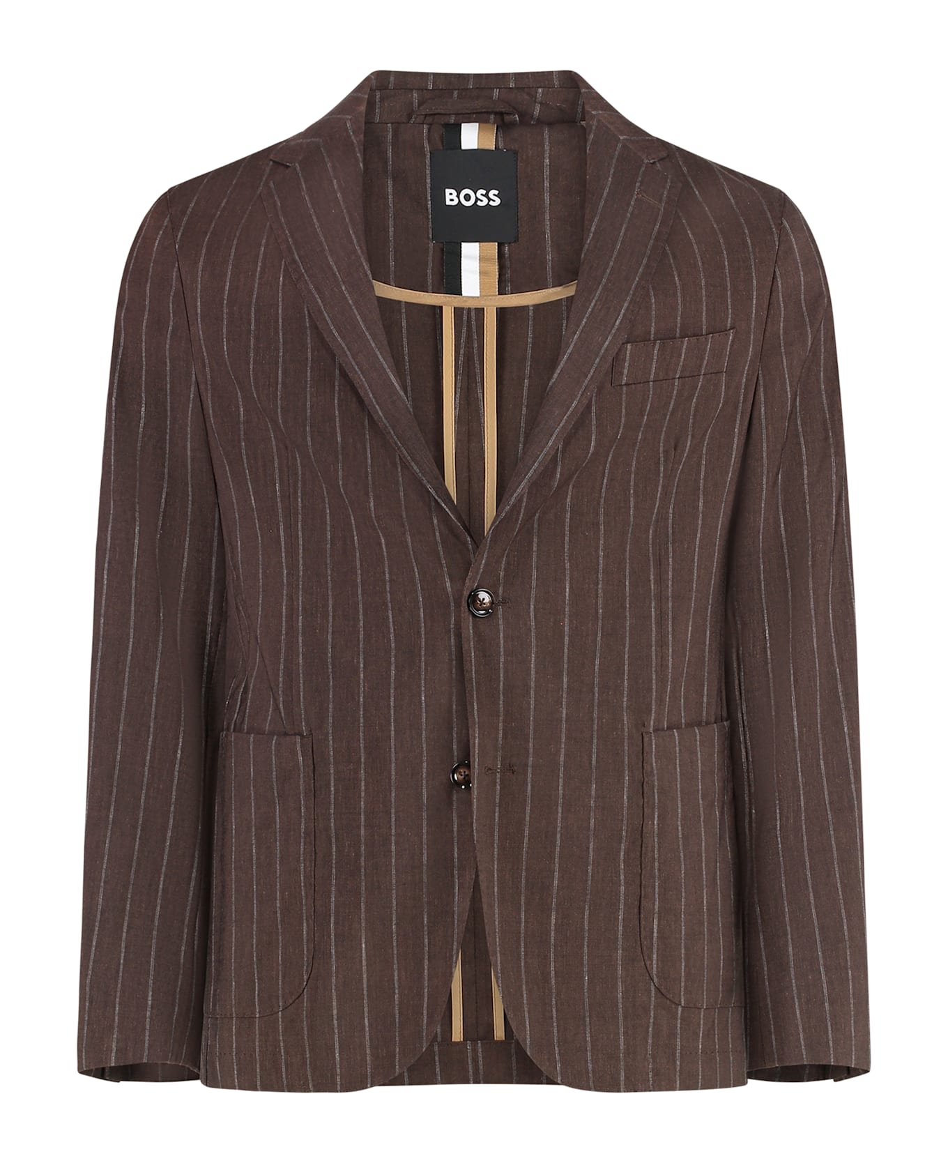 Hugo Boss Hanry Linen Two-pieces Suit - brown