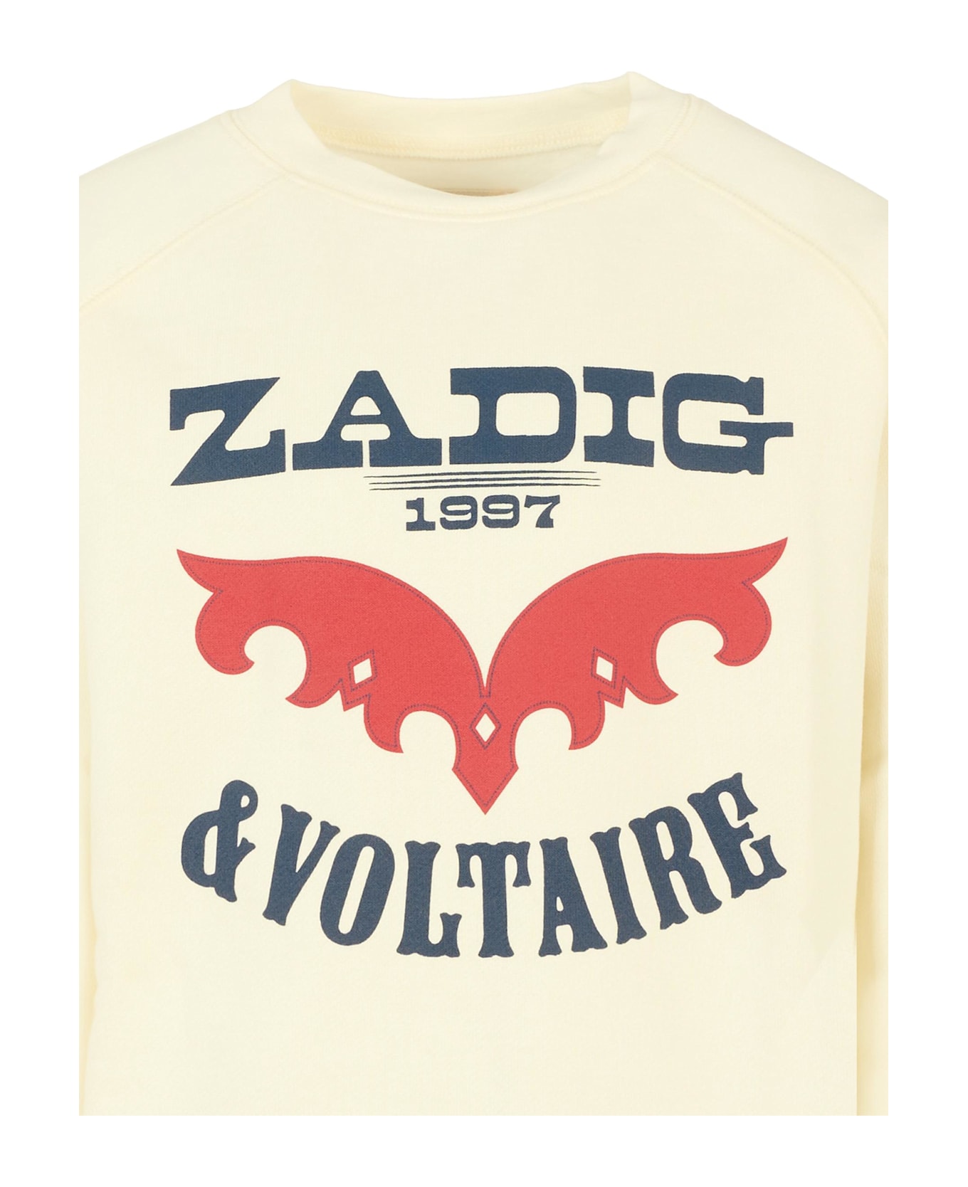 Zadig & Voltaire Ivory Sweatshirt For Girl With Logo - Ivory